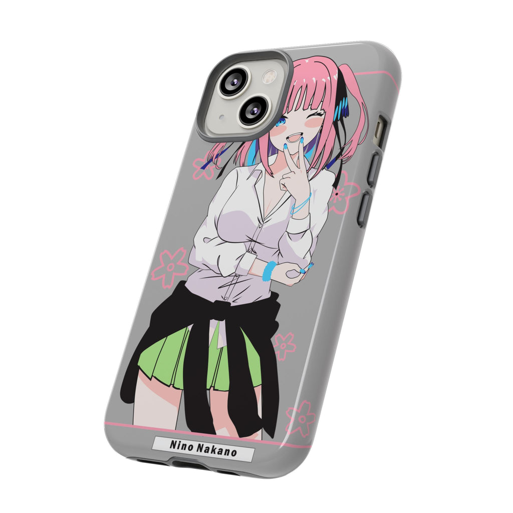 Anime Girl Phone Case — Pink Haired Schoolgirl "Nino Nakano" Cute Otaku Protective Case
