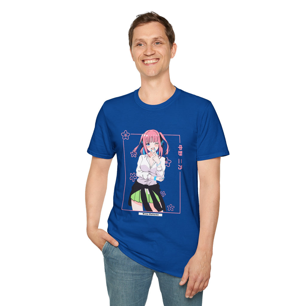 Anime Character T-Shirt — Cute Pink-Haired Schoolgirl Design ("Miku Nakano")