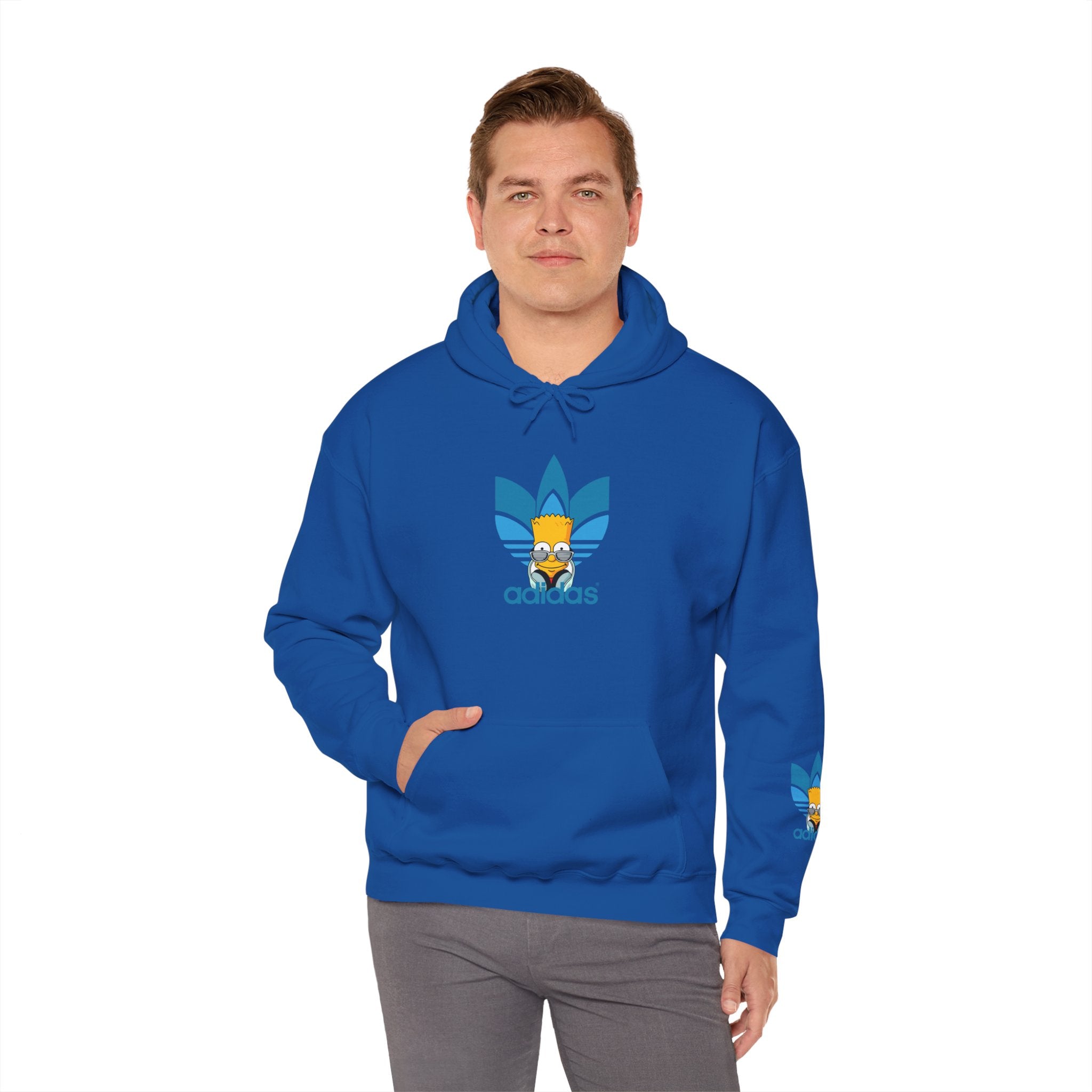 Hoodie — Retro Blue Trefoil Cartoon Logo Hoodie