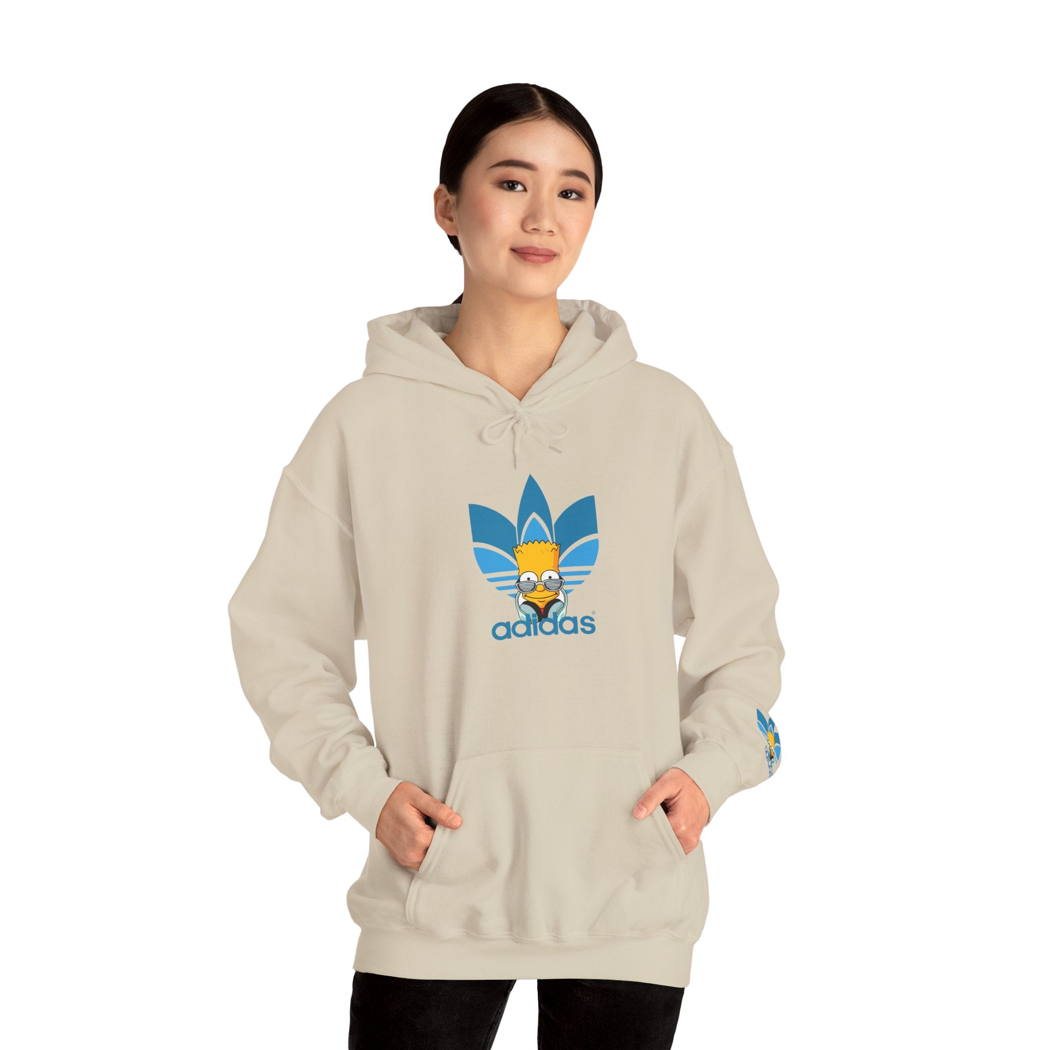 Hoodie — Retro Blue Trefoil Cartoon Logo Hoodie