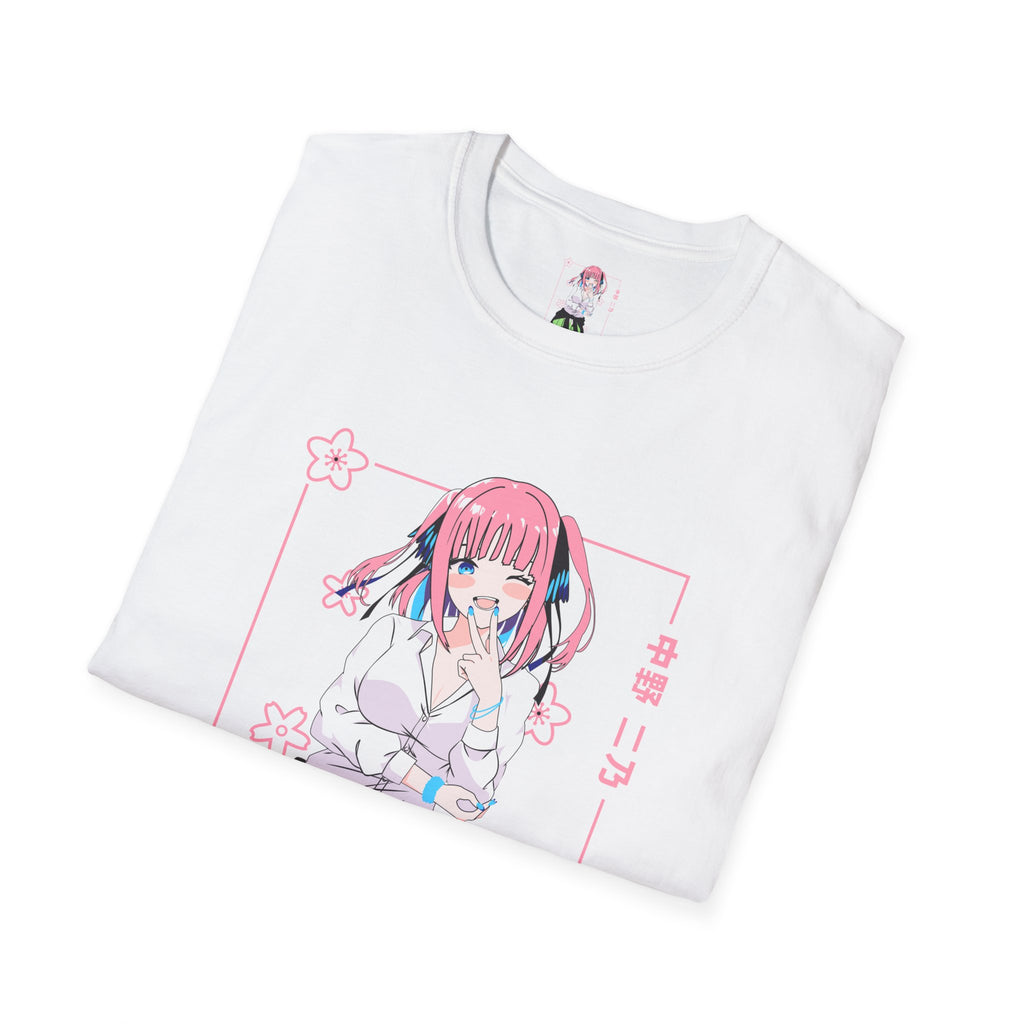 Anime Character T-Shirt — Cute Pink-Haired Schoolgirl Design ("Miku Nakano")