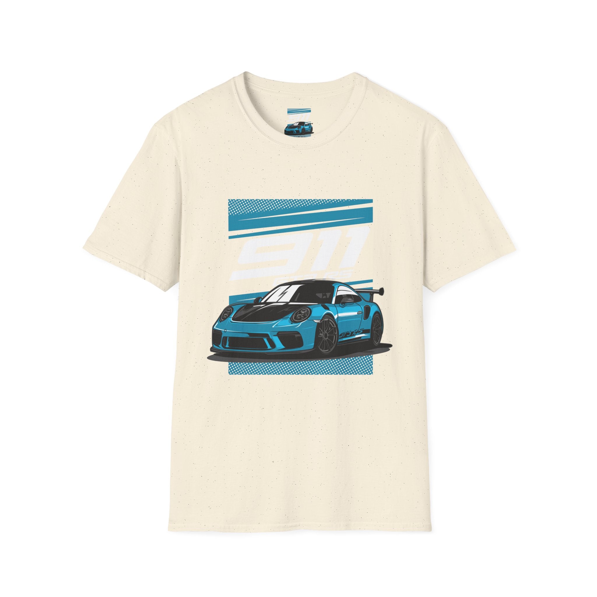Porsche 911 GT3 RS Racing T-Shirt — Blue Track Car Graphic Tee