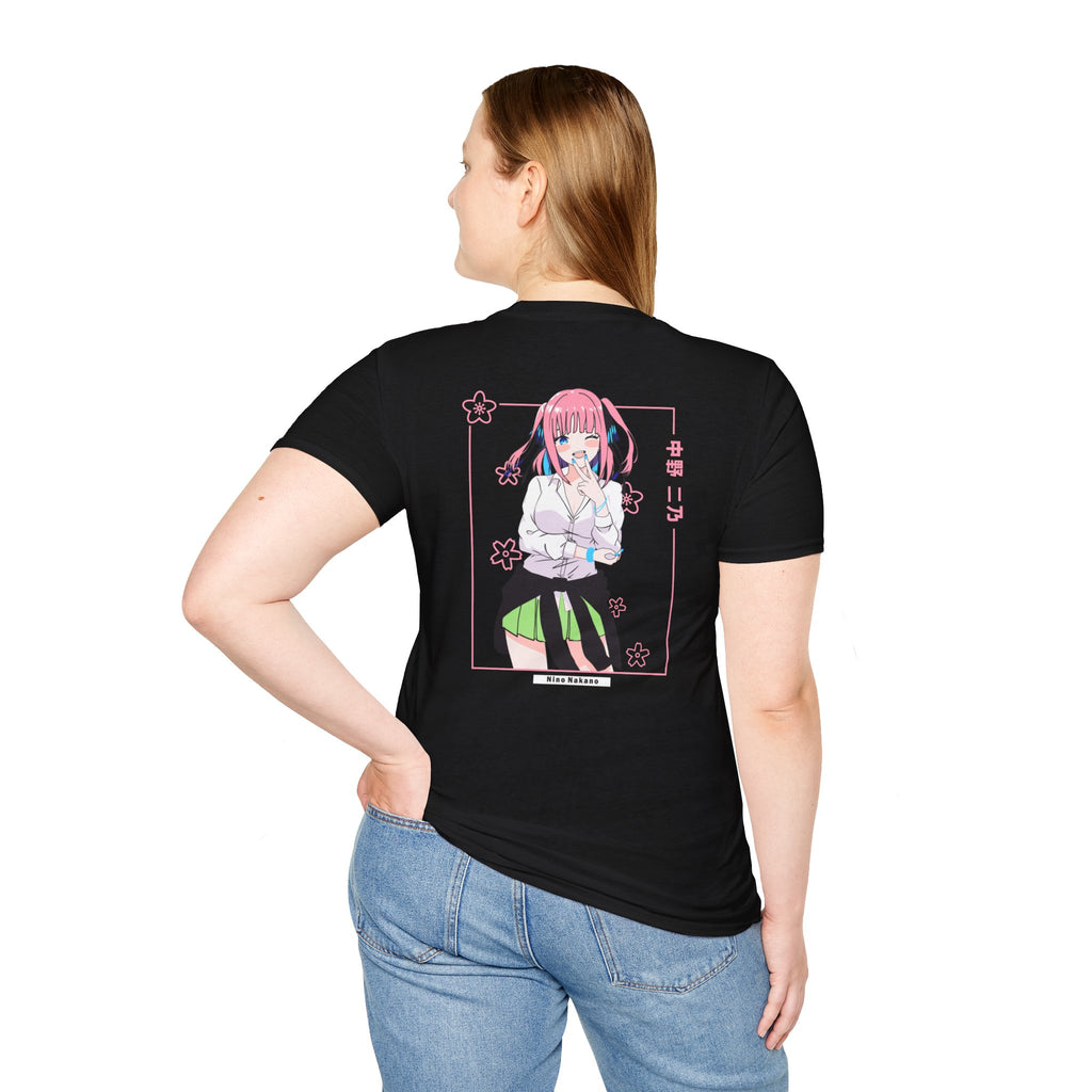 Anime Character T-Shirt — Cute Pink-Haired Schoolgirl Design ("Miku Nakano")