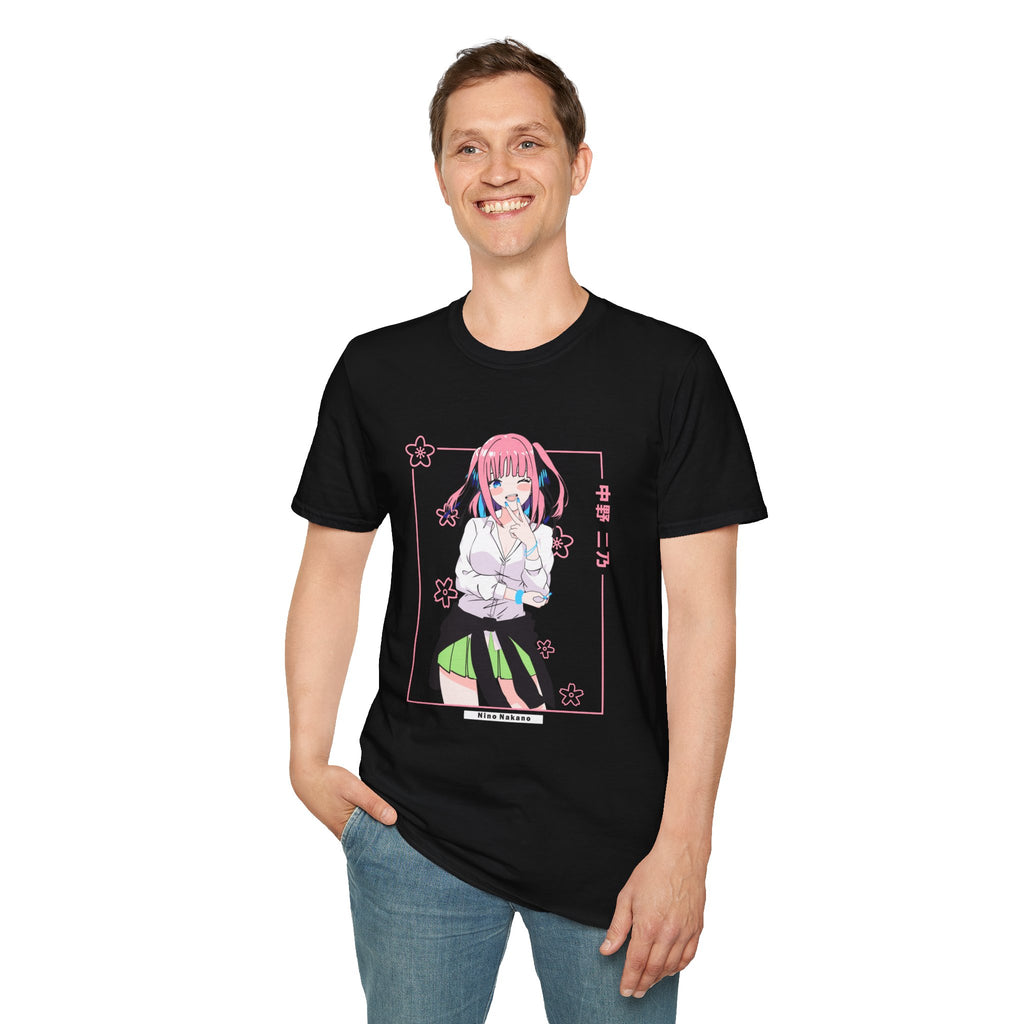 Anime Character T-Shirt — Cute Pink-Haired Schoolgirl Design ("Miku Nakano")
