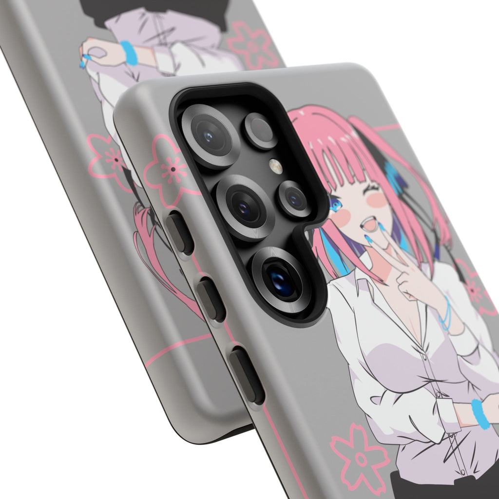 Anime Girl Phone Case — Pink Haired Schoolgirl "Nino Nakano" Cute Otaku Protective Case