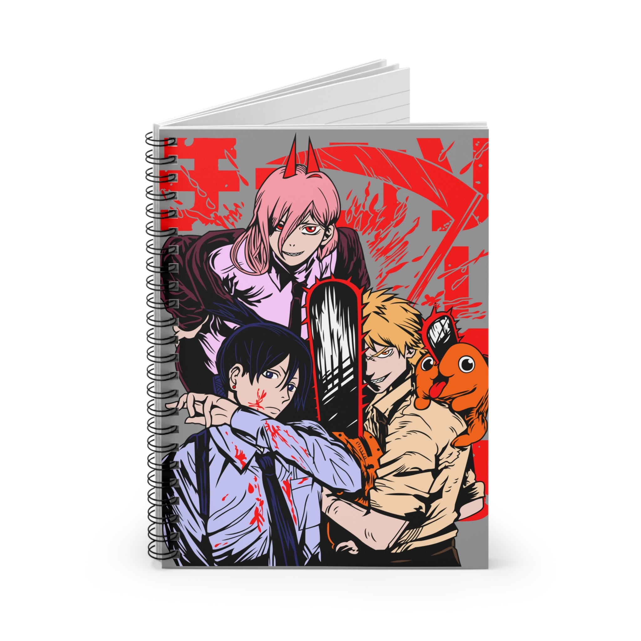 Chainsaw Man Anime Spiral Notebook — Denji, Power & Aki Ruled Journal