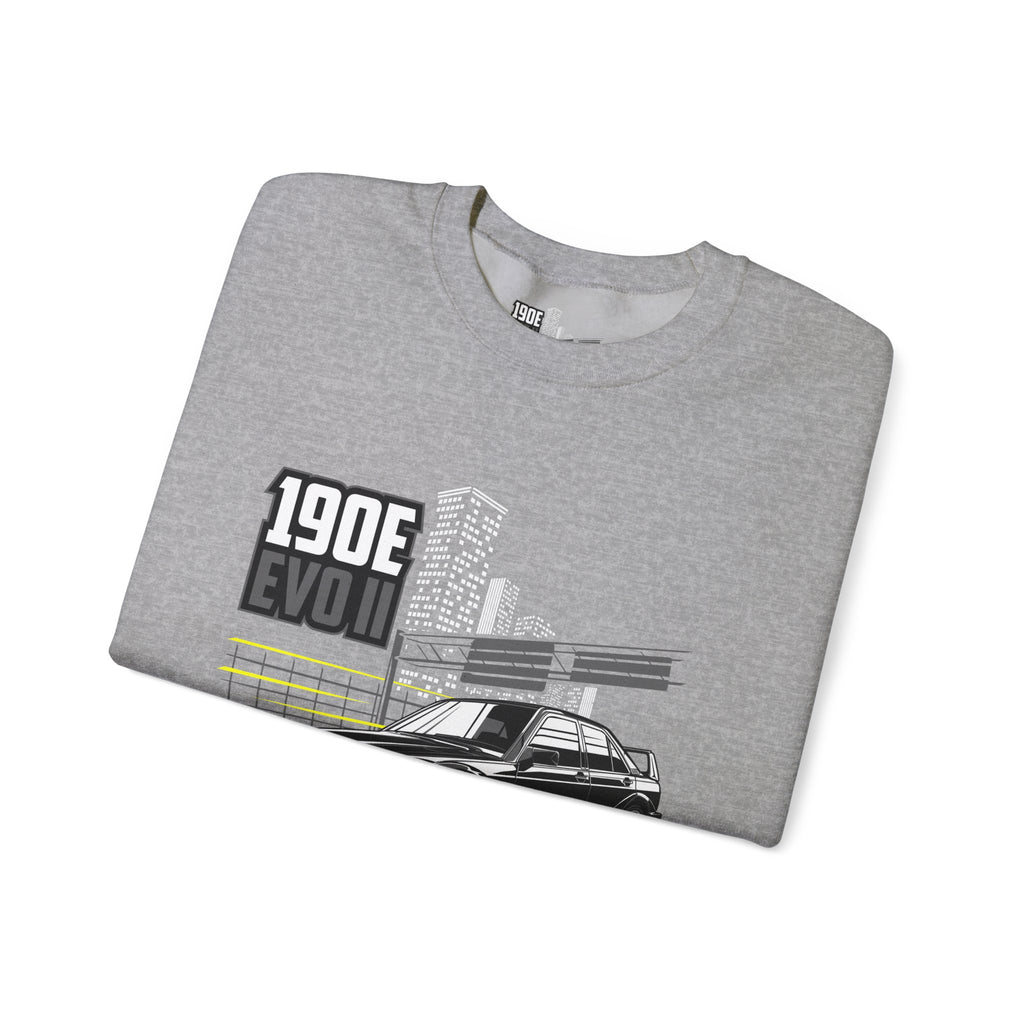 190E Evo II Crewneck Sweatshirt — Classic Mercedes 190E Car Graphic
