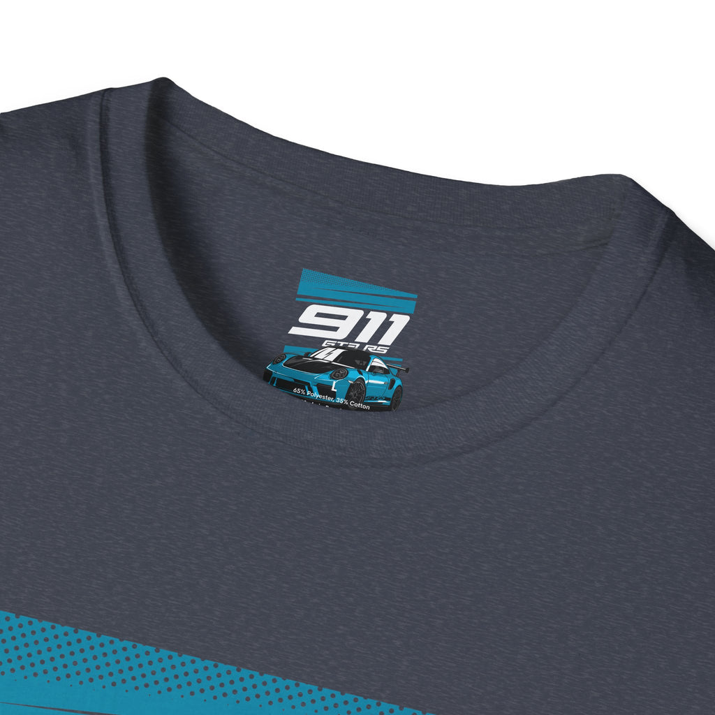 Porsche 911 GT3 RS Racing T-Shirt — Blue Track Car Graphic Tee