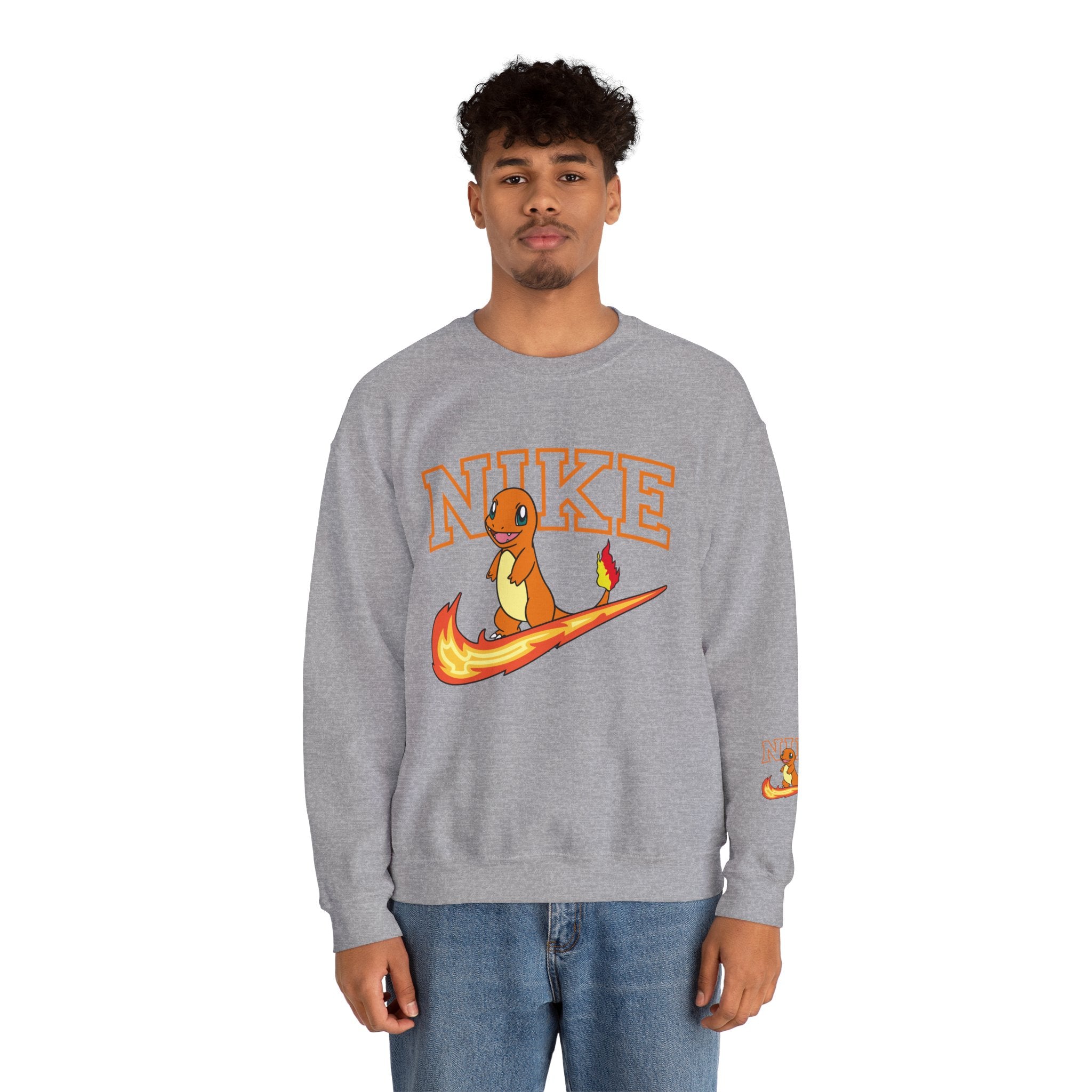 Charmande Flame Swoosh Crewneck Sweatshirt