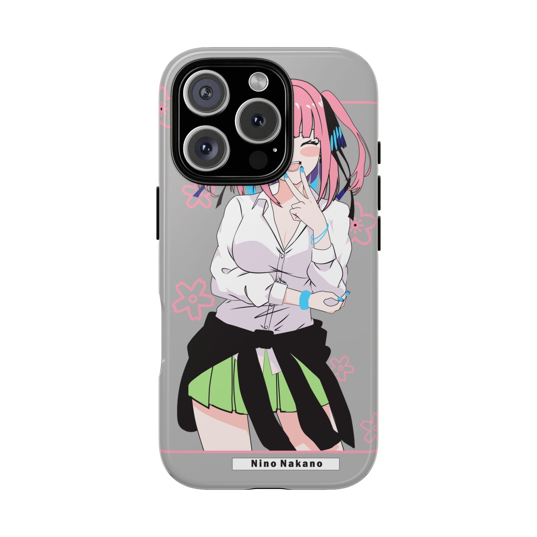 Anime Girl Phone Case — Pink Haired Schoolgirl "Nino Nakano" Cute Otaku Protective Case