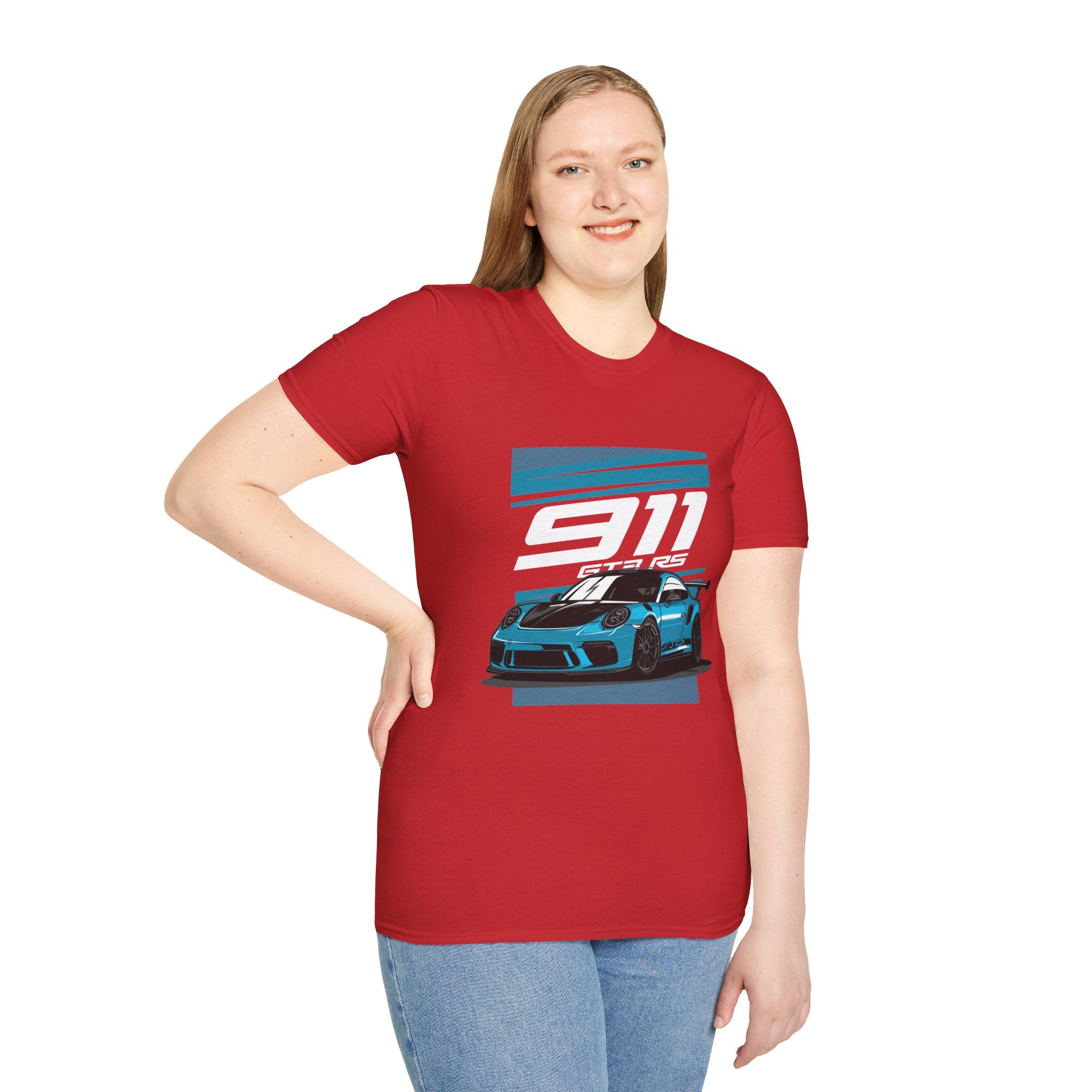 Porsche 911 GT3 RS Racing T-Shirt — Blue Track Car Graphic Tee