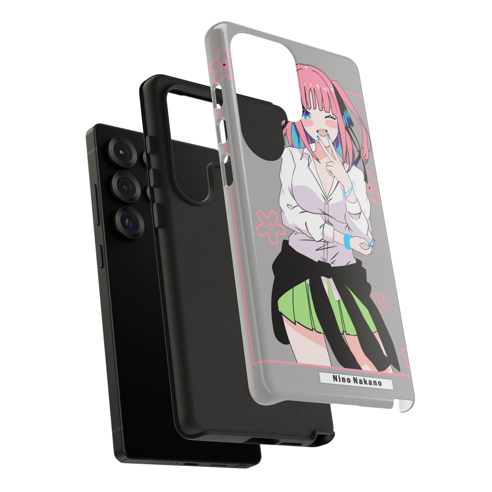 Anime Girl Phone Case — Pink Haired Schoolgirl "Nino Nakano" Cute Otaku Protective Case
