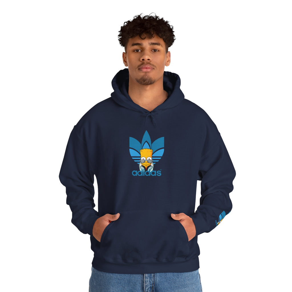 Hoodie — Retro Blue Trefoil Cartoon Logo Hoodie
