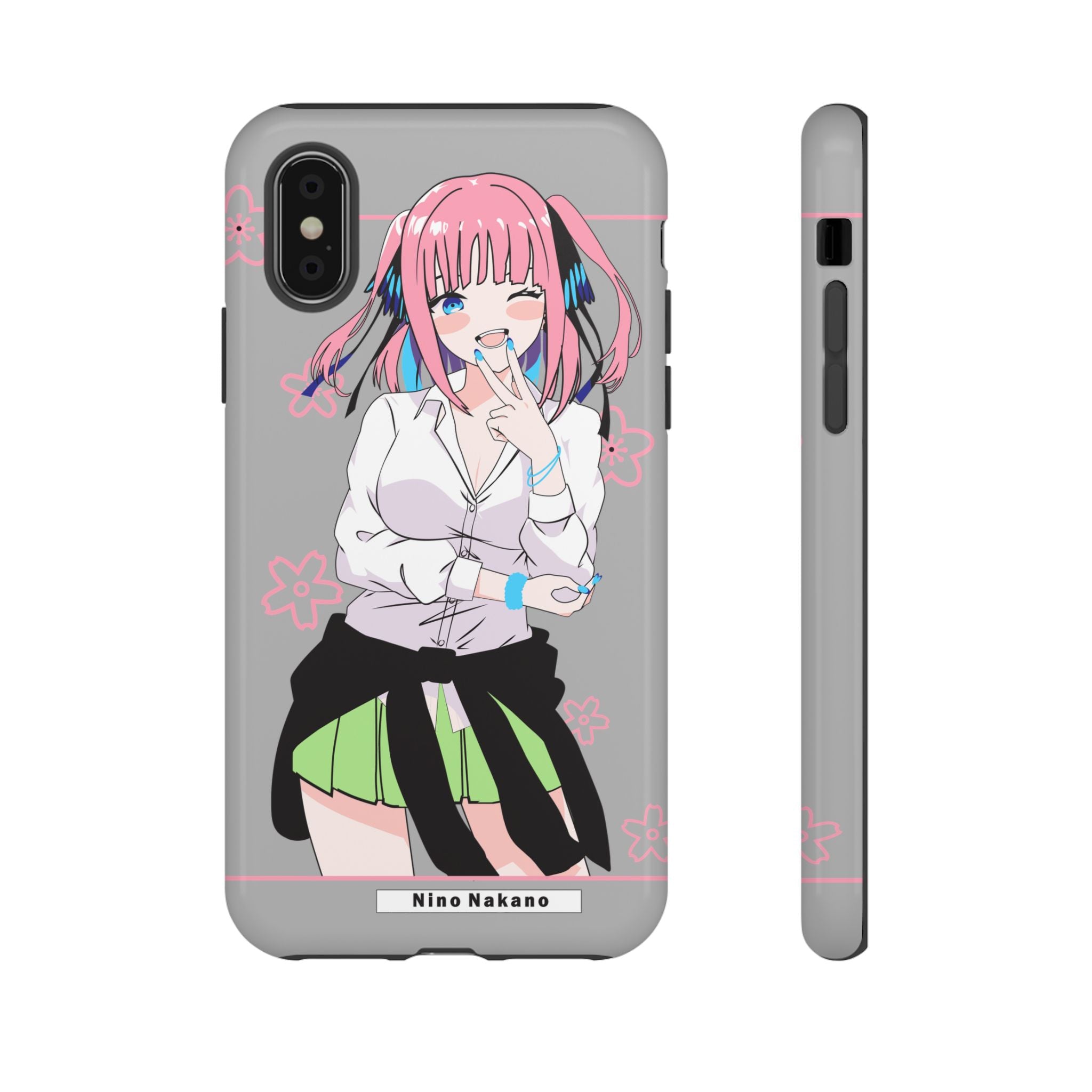 Anime Girl Phone Case — Pink Haired Schoolgirl "Nino Nakano" Cute Otaku Protective Case