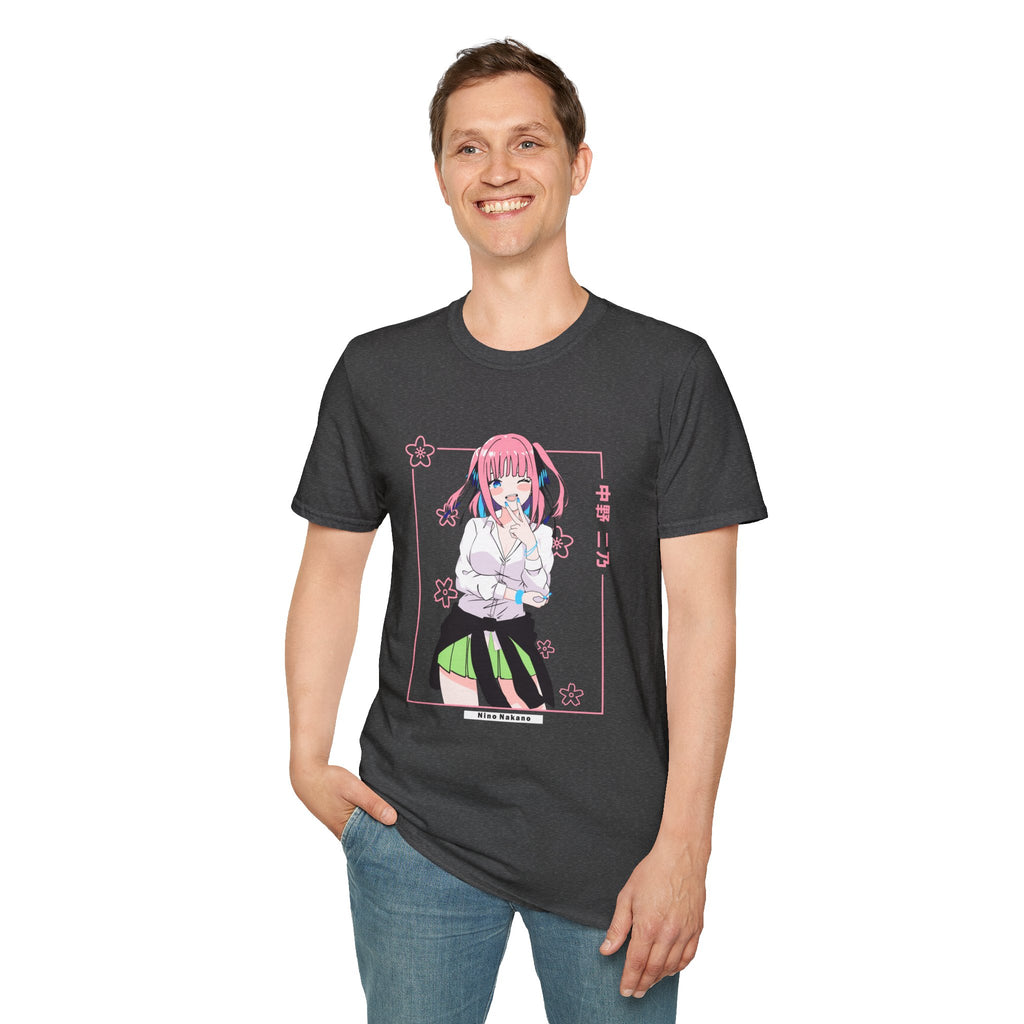 Anime Character T-Shirt — Cute Pink-Haired Schoolgirl Design ("Miku Nakano")