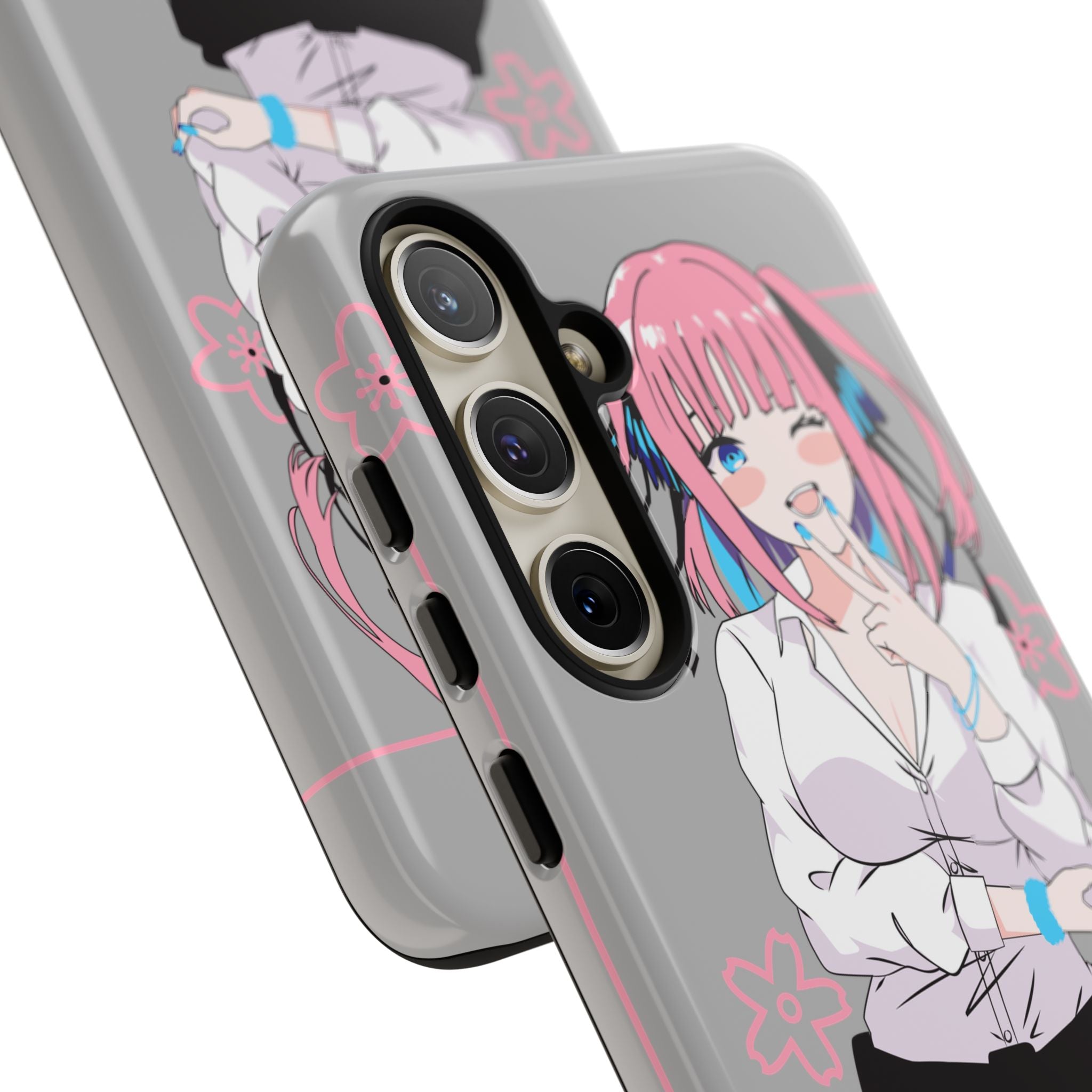 Anime Girl Phone Case — Pink Haired Schoolgirl "Nino Nakano" Cute Otaku Protective Case