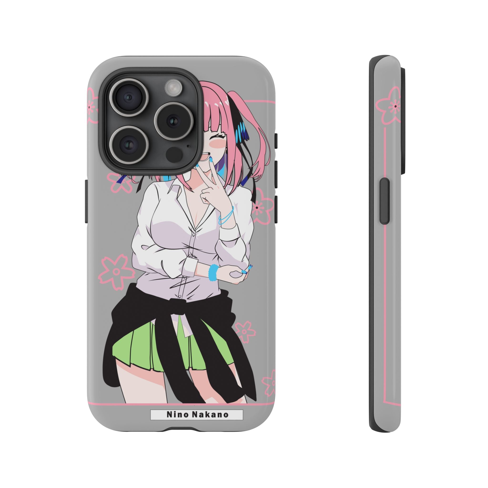 Anime Girl Phone Case — Pink Haired Schoolgirl "Nino Nakano" Cute Otaku Protective Case