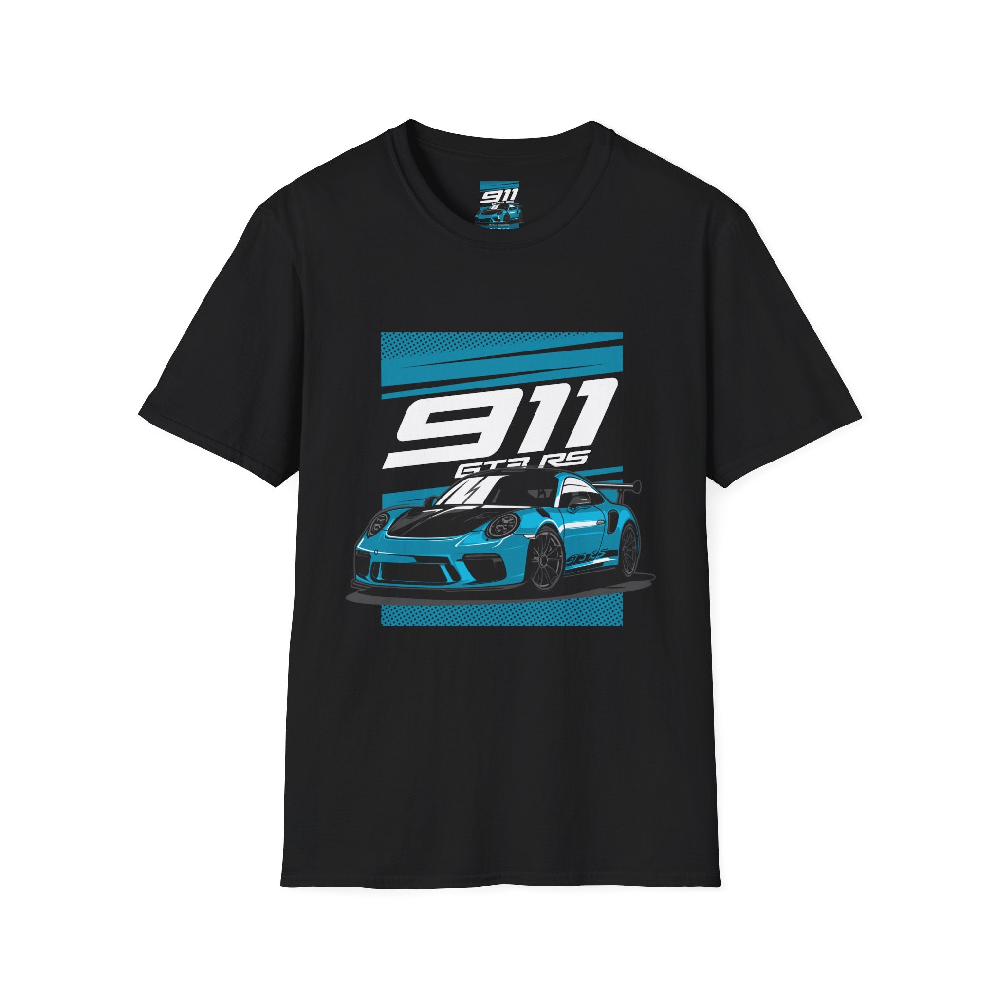 Porsche 911 GT3 RS Racing T-Shirt — Blue Track Car Graphic Tee