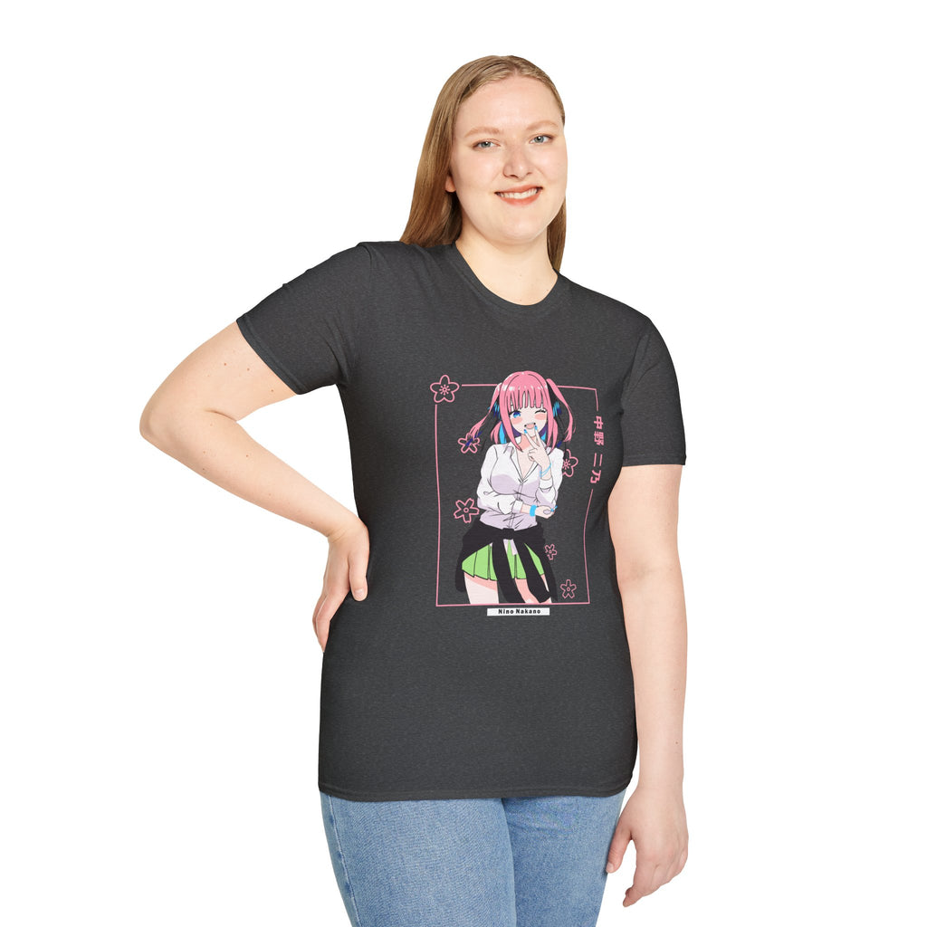 Anime Character T-Shirt — Cute Pink-Haired Schoolgirl Design ("Miku Nakano")