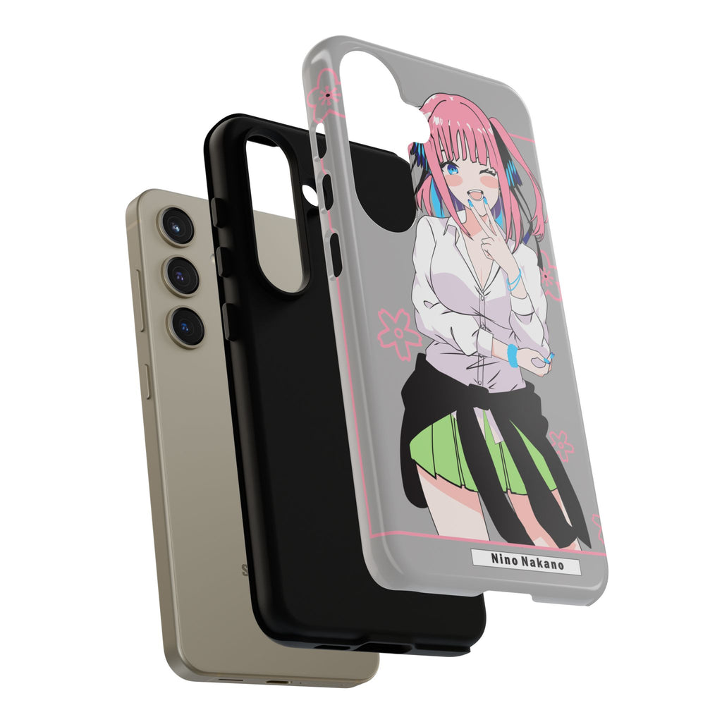 Anime Girl Phone Case — Pink Haired Schoolgirl "Nino Nakano" Cute Otaku Protective Case