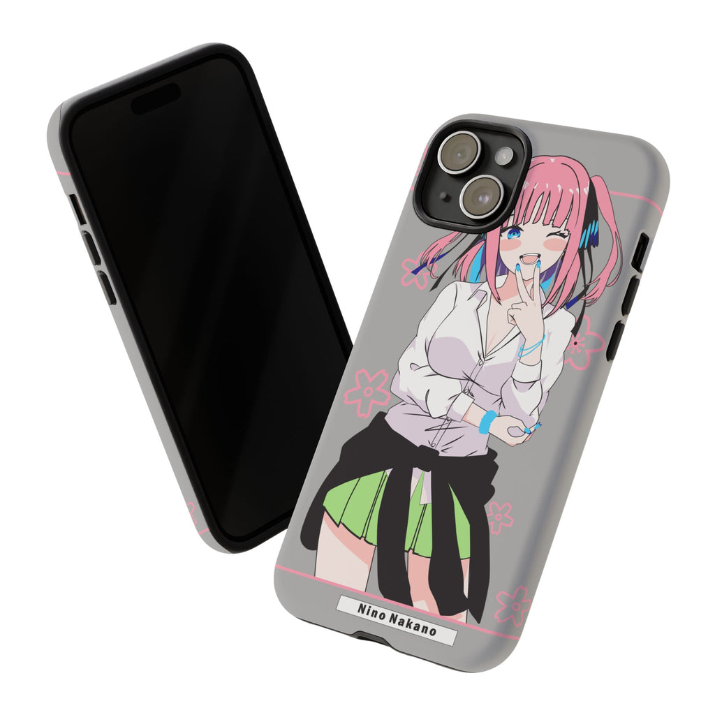 Anime Girl Phone Case — Pink Haired Schoolgirl "Nino Nakano" Cute Otaku Protective Case