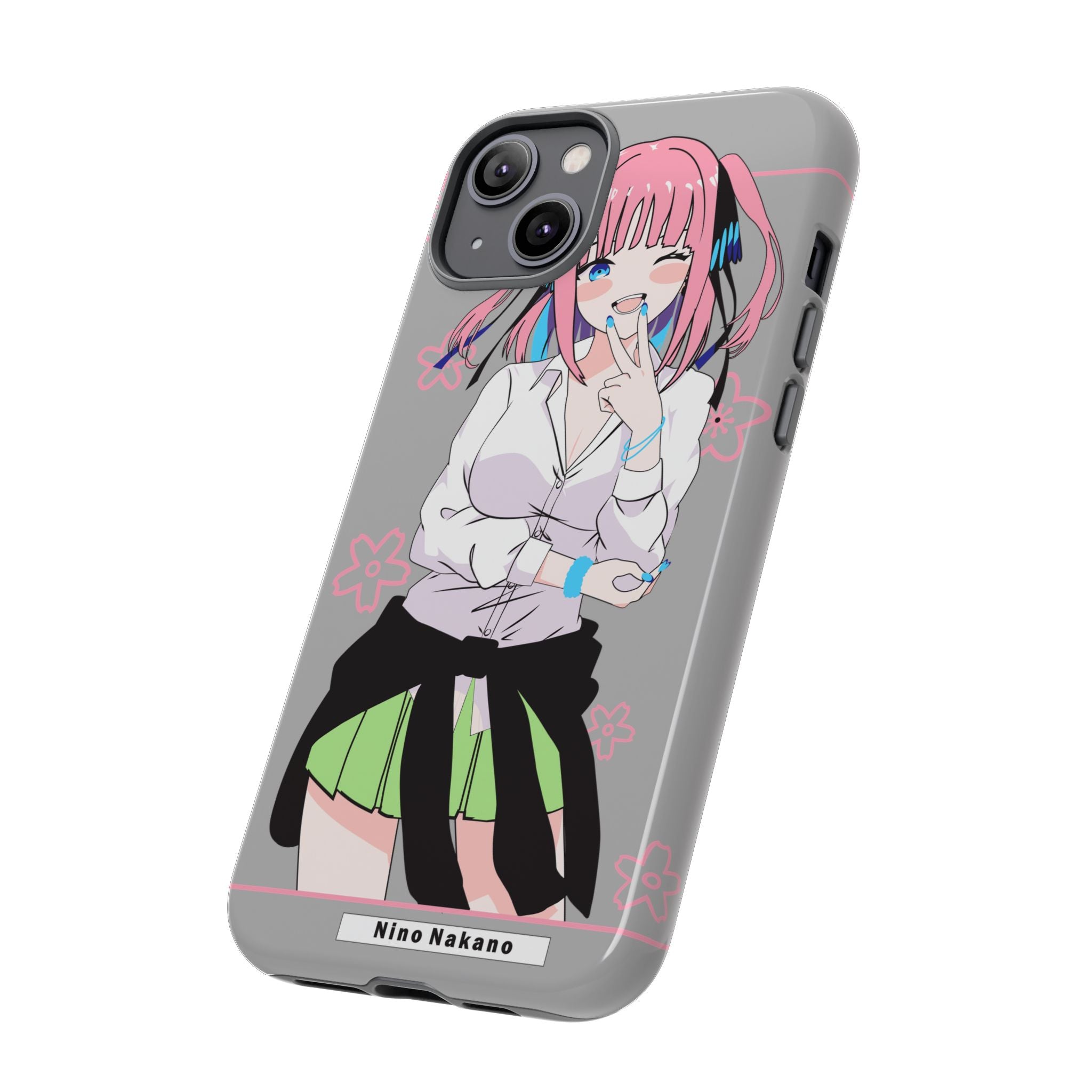 Anime Girl Phone Case — Pink Haired Schoolgirl "Nino Nakano" Cute Otaku Protective Case
