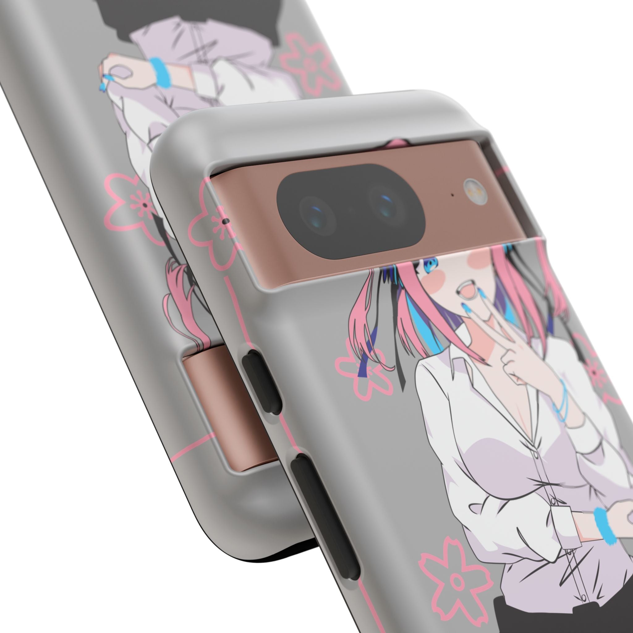 Anime Girl Phone Case — Pink Haired Schoolgirl "Nino Nakano" Cute Otaku Protective Case