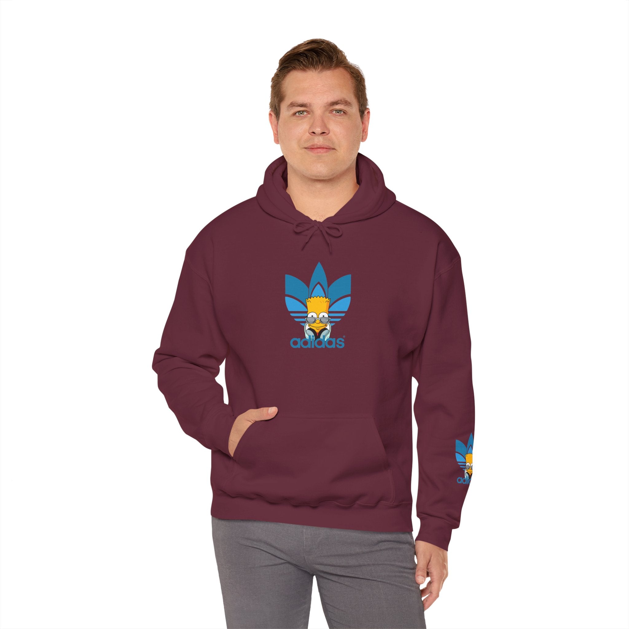 Hoodie — Retro Blue Trefoil Cartoon Logo Hoodie