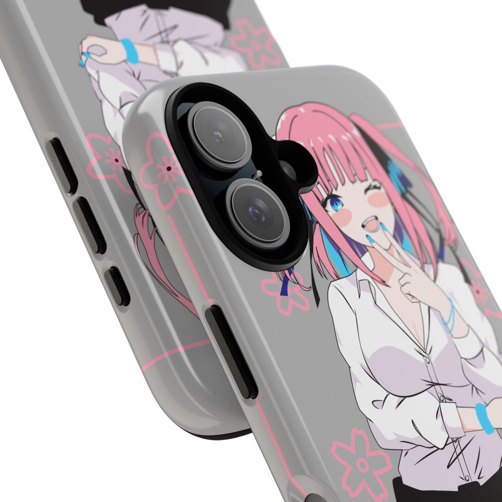 Anime Girl Phone Case — Pink Haired Schoolgirl "Nino Nakano" Cute Otaku Protective Case