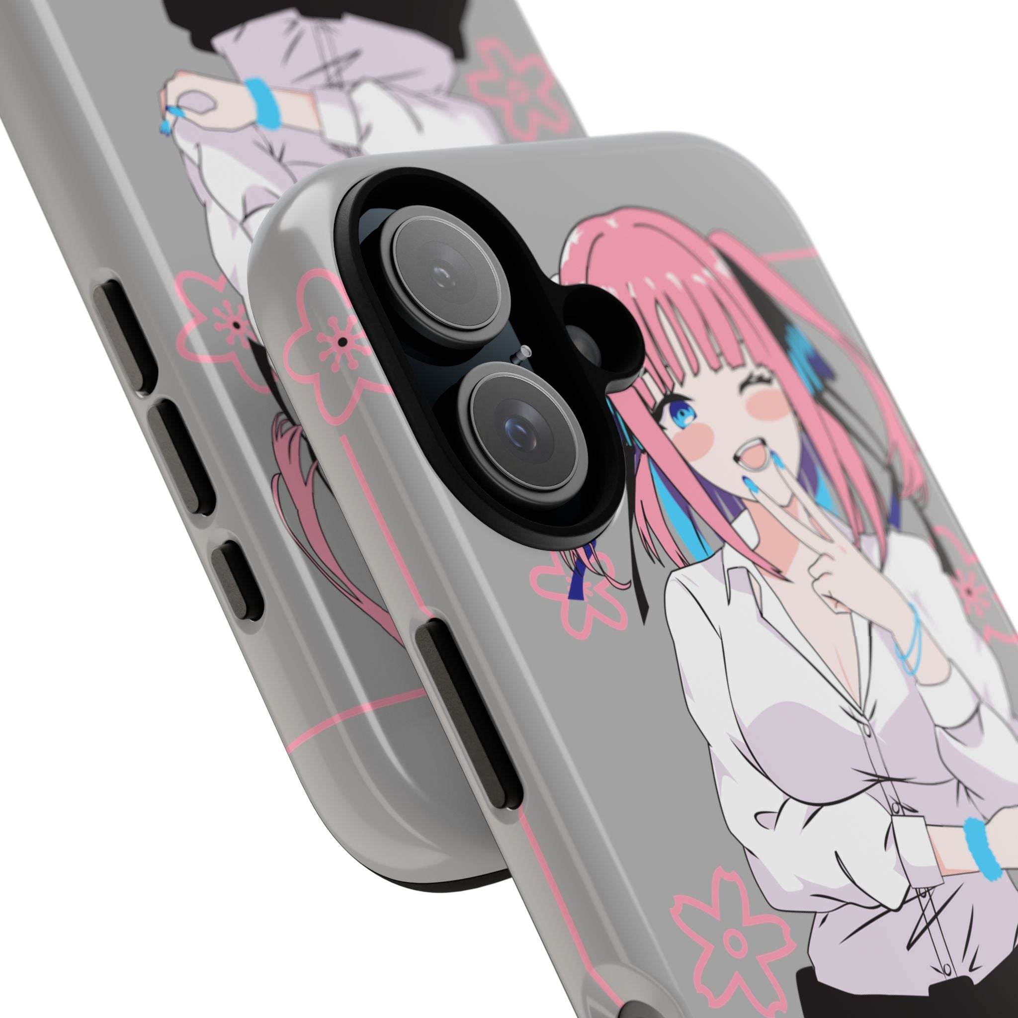 Anime Girl Phone Case — Pink Haired Schoolgirl "Nino Nakano" Cute Otaku Protective Case