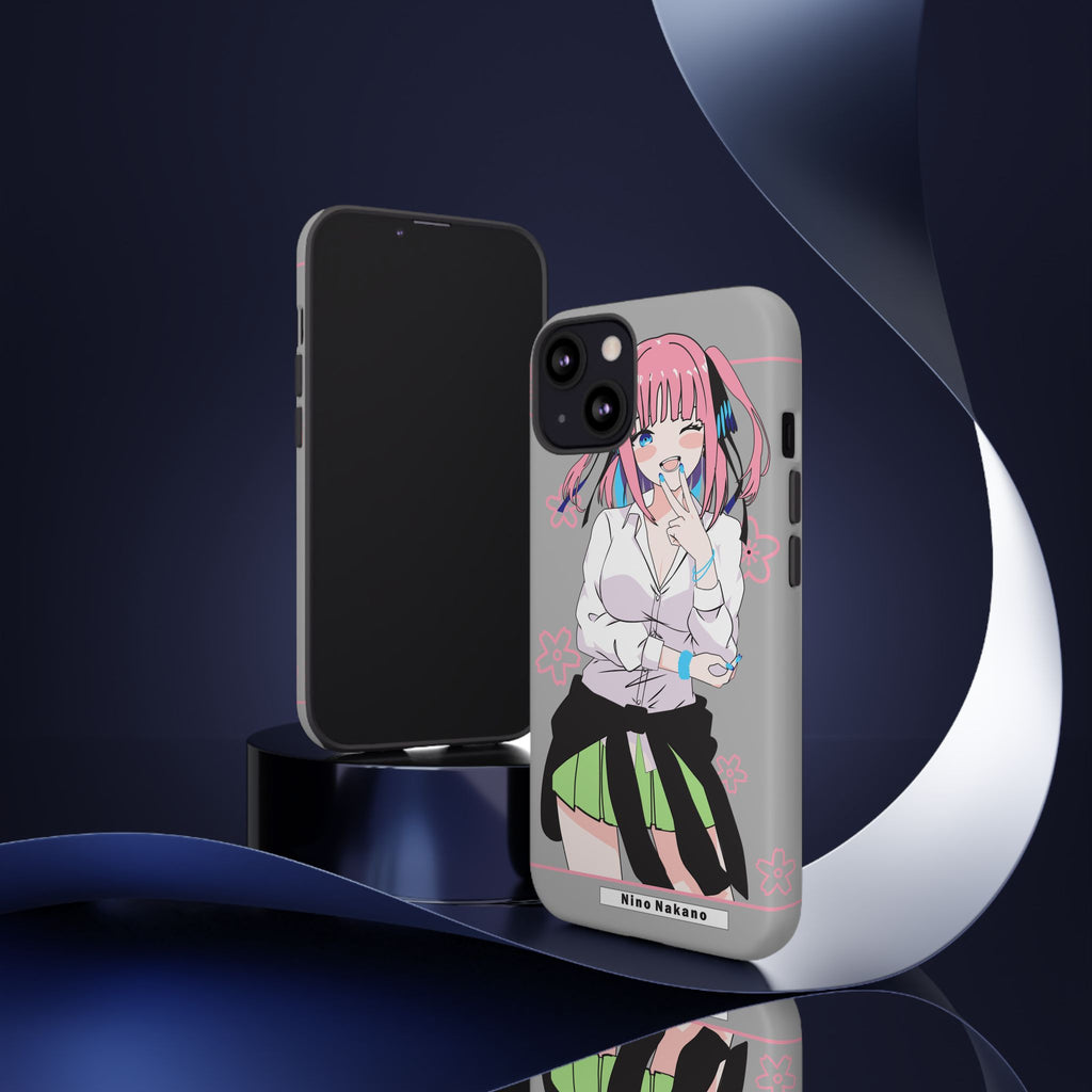 Anime Girl Phone Case — Pink Haired Schoolgirl "Nino Nakano" Cute Otaku Protective Case