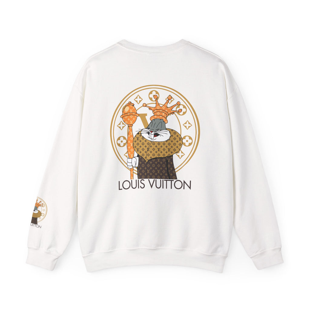 Luxury Logo Crewneck Sweatshirt — King Cat Graphic "Louis Vuitton"