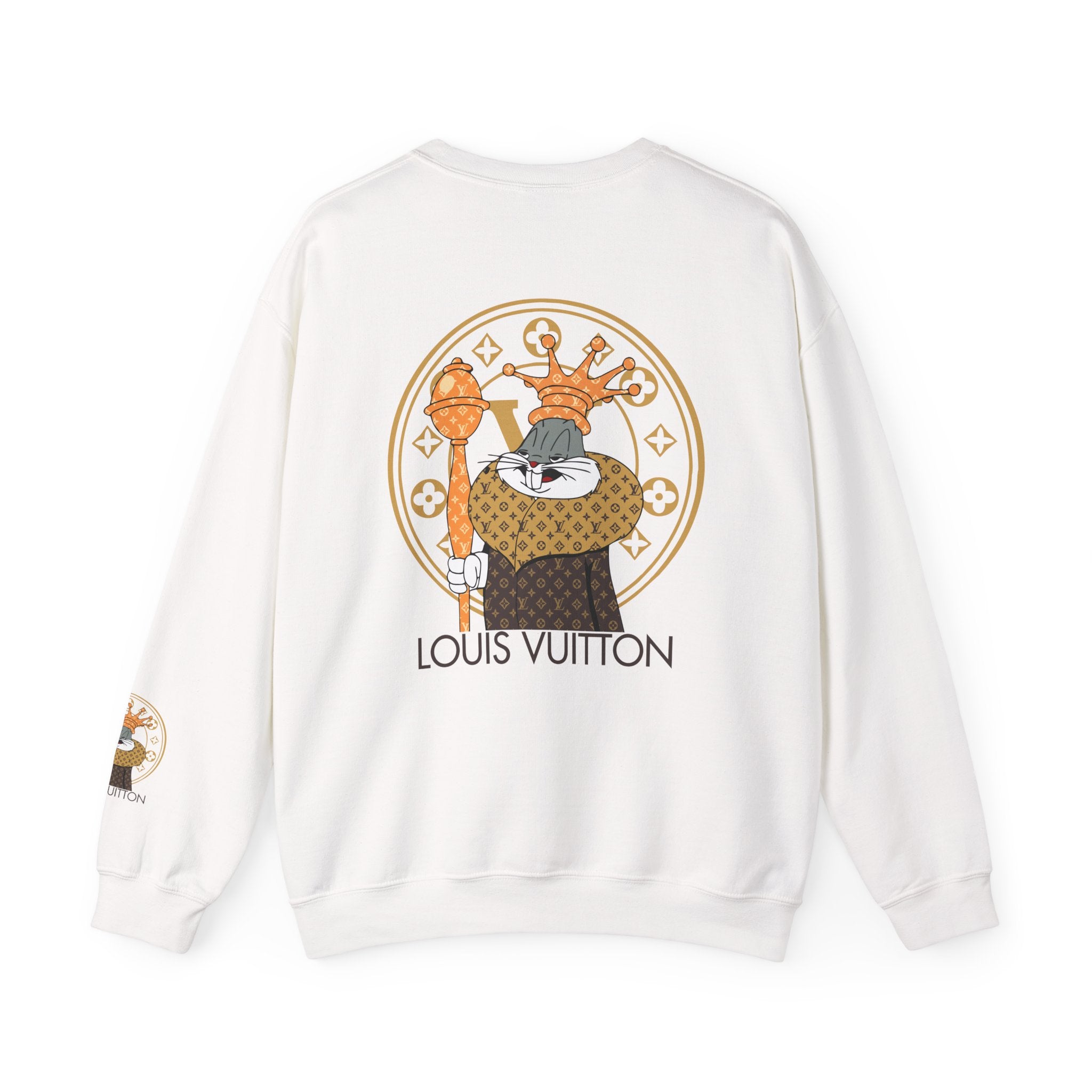 Luxury Logo Crewneck Sweatshirt — King Cat Graphic "Louis Vuitton"
