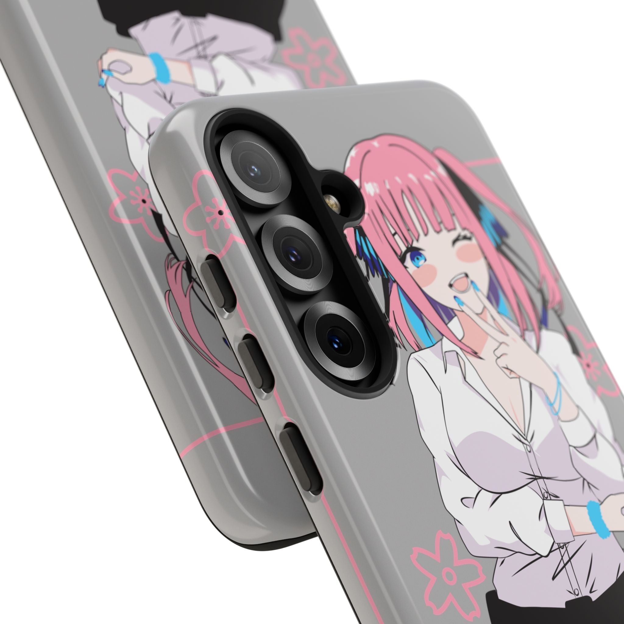 Anime Girl Phone Case — Pink Haired Schoolgirl "Nino Nakano" Cute Otaku Protective Case