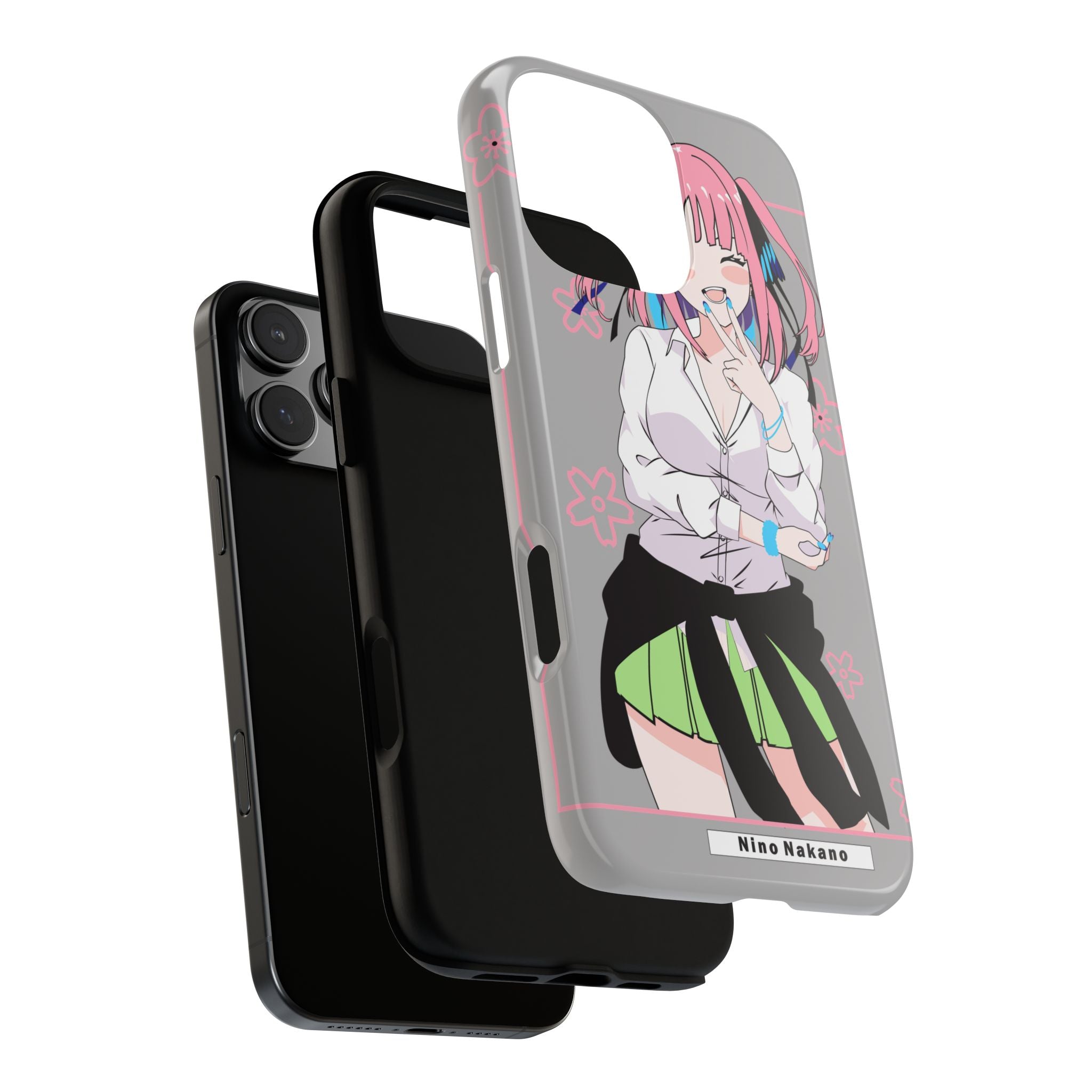 Anime Girl Phone Case — Pink Haired Schoolgirl "Nino Nakano" Cute Otaku Protective Case