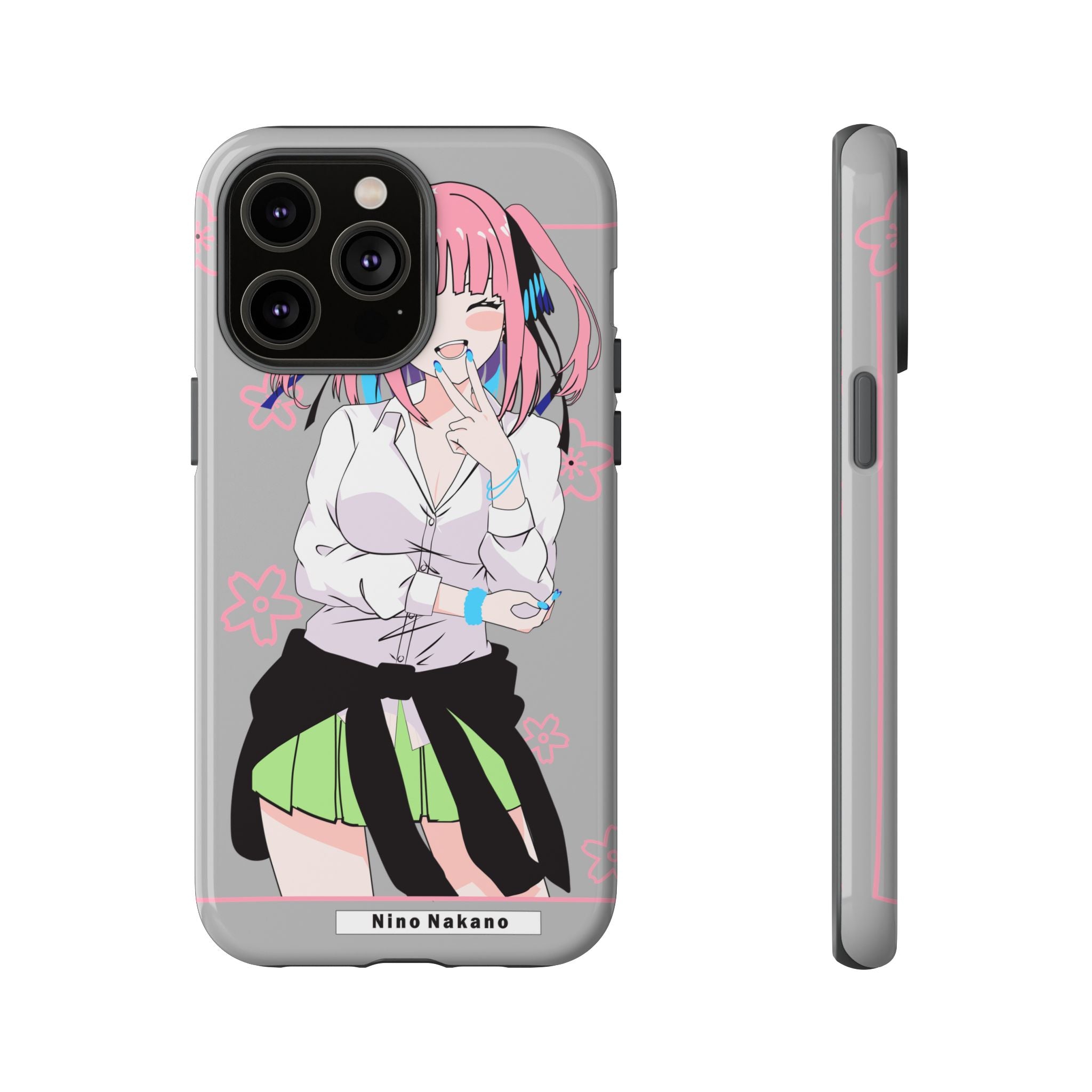 Anime Girl Phone Case — Pink Haired Schoolgirl "Nino Nakano" Cute Otaku Protective Case
