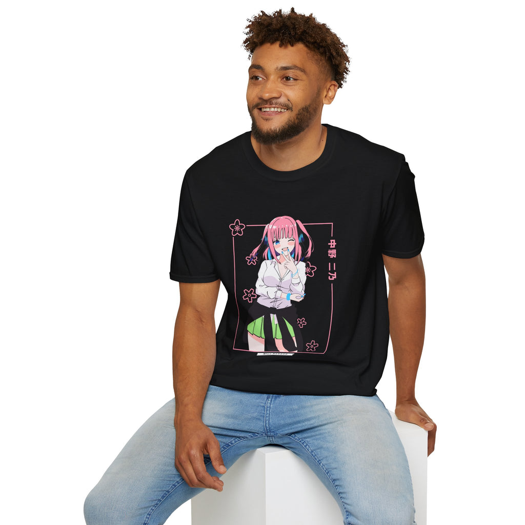 Anime Character T-Shirt — Cute Pink-Haired Schoolgirl Design ("Miku Nakano")