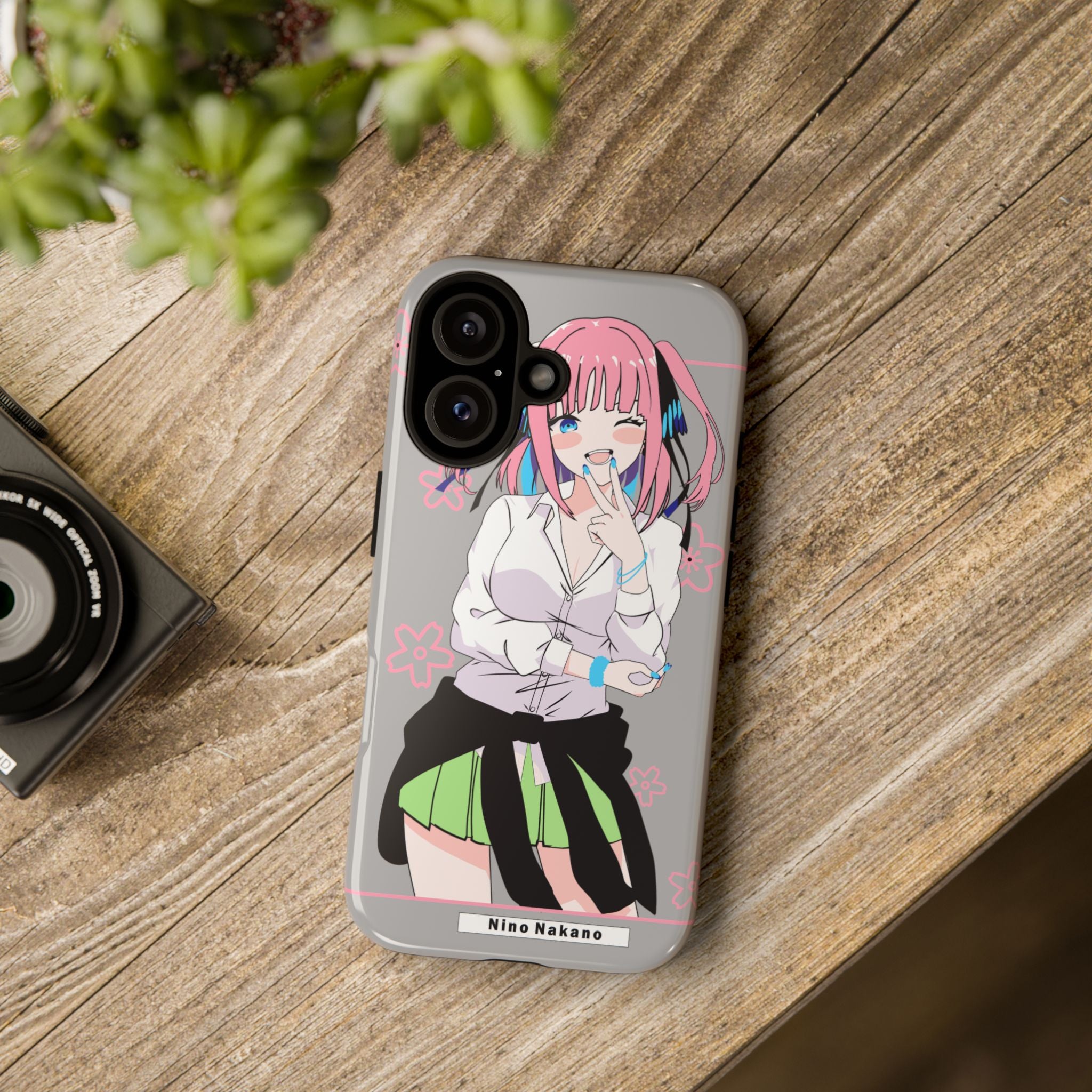 Anime Girl Phone Case — Pink Haired Schoolgirl "Nino Nakano" Cute Otaku Protective Case