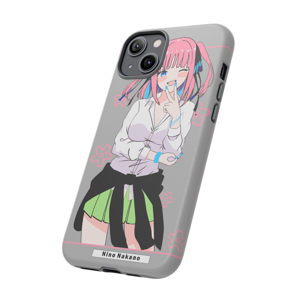 Anime Girl Phone Case — Pink Haired Schoolgirl "Nino Nakano" Cute Otaku Protective Case