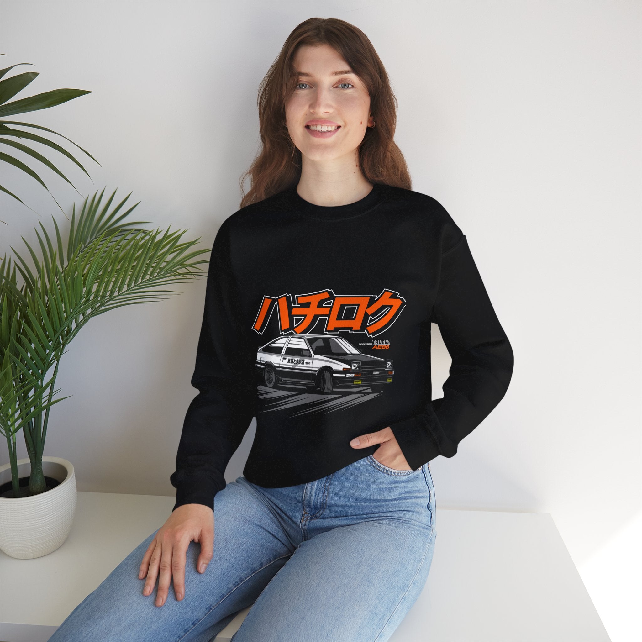 Hachiroku AE86 Car Crewneck Sweatshirt — JDM Drift Classic