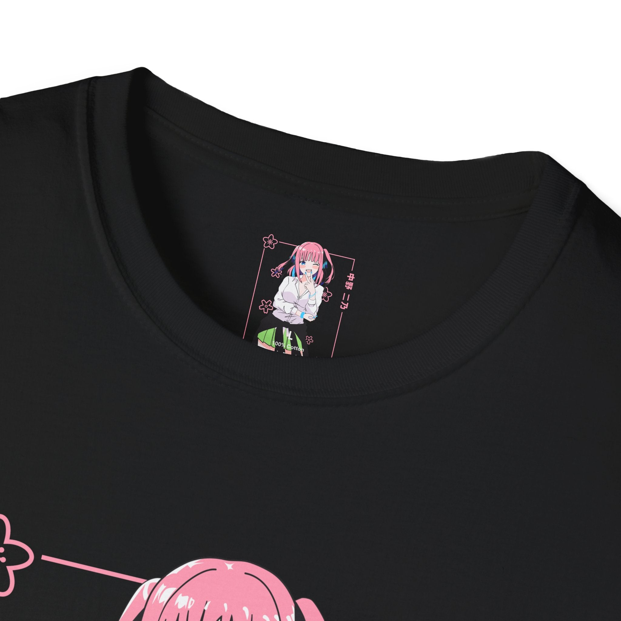 Anime Character T-Shirt — Cute Pink-Haired Schoolgirl Design ("Miku Nakano")