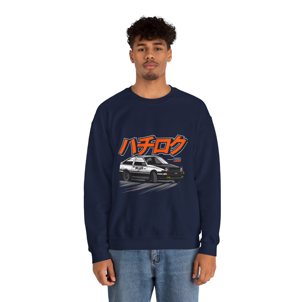 Hachiroku AE86 Car Crewneck Sweatshirt — JDM Drift Classic