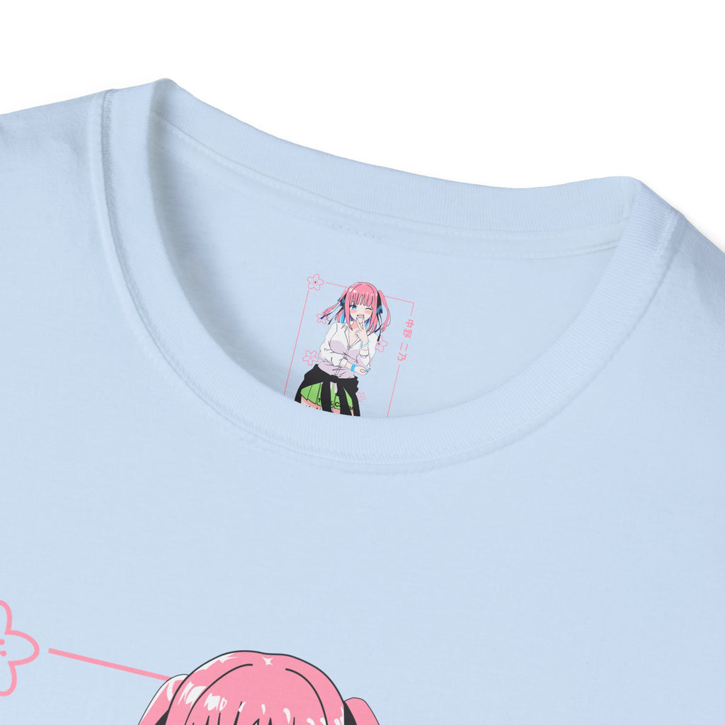 Anime Character T-Shirt — Cute Pink-Haired Schoolgirl Design ("Miku Nakano")