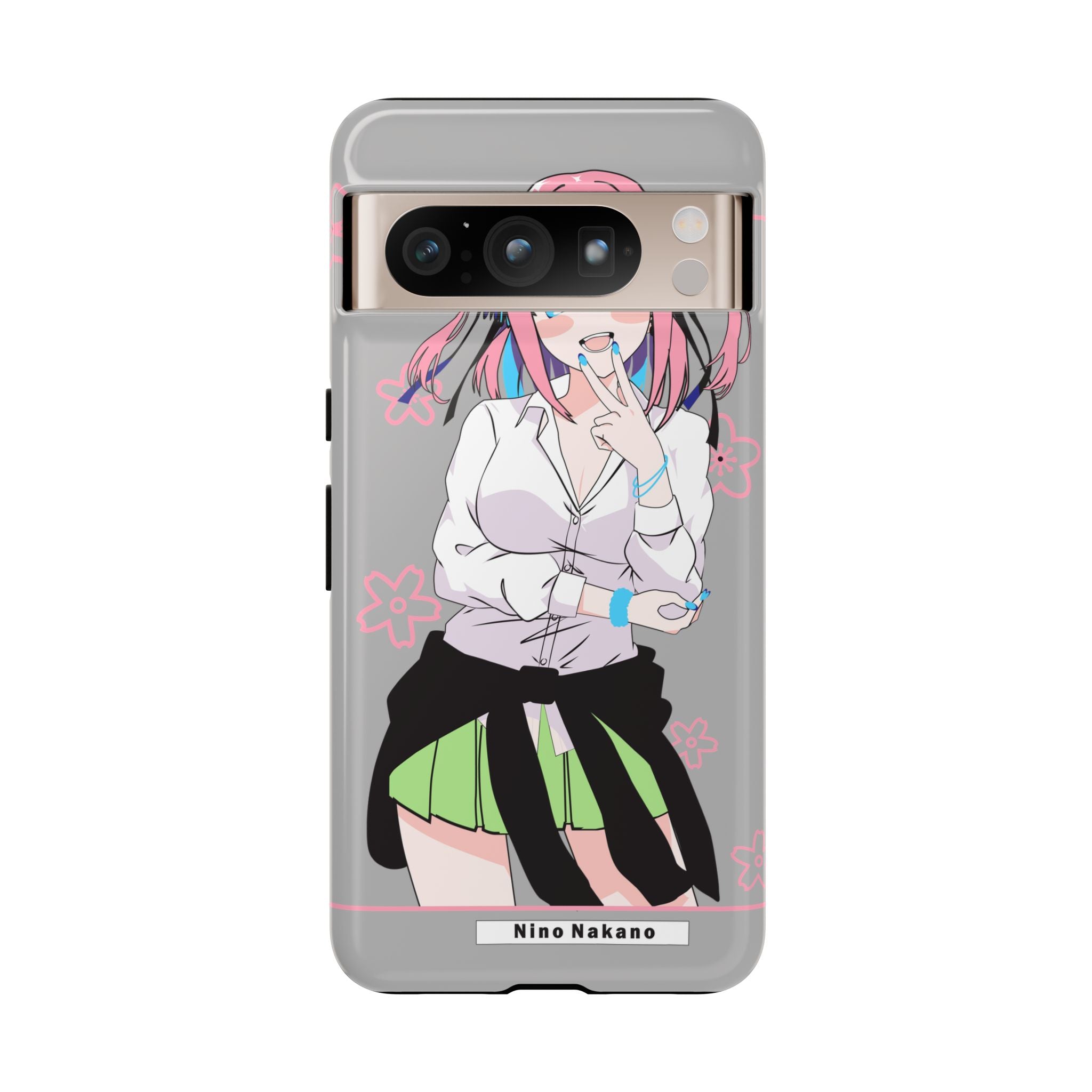 Anime Girl Phone Case — Pink Haired Schoolgirl "Nino Nakano" Cute Otaku Protective Case