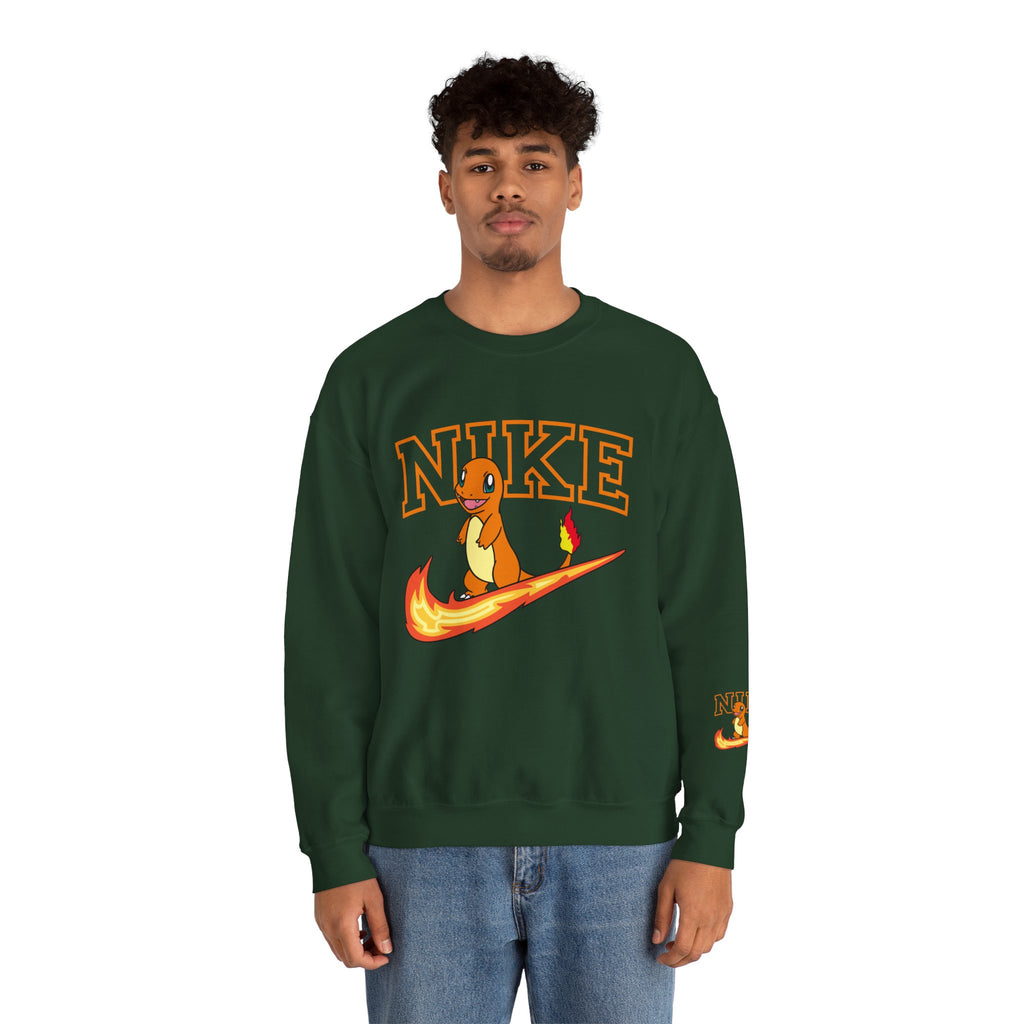 Charmande Flame Swoosh Crewneck Sweatshirt