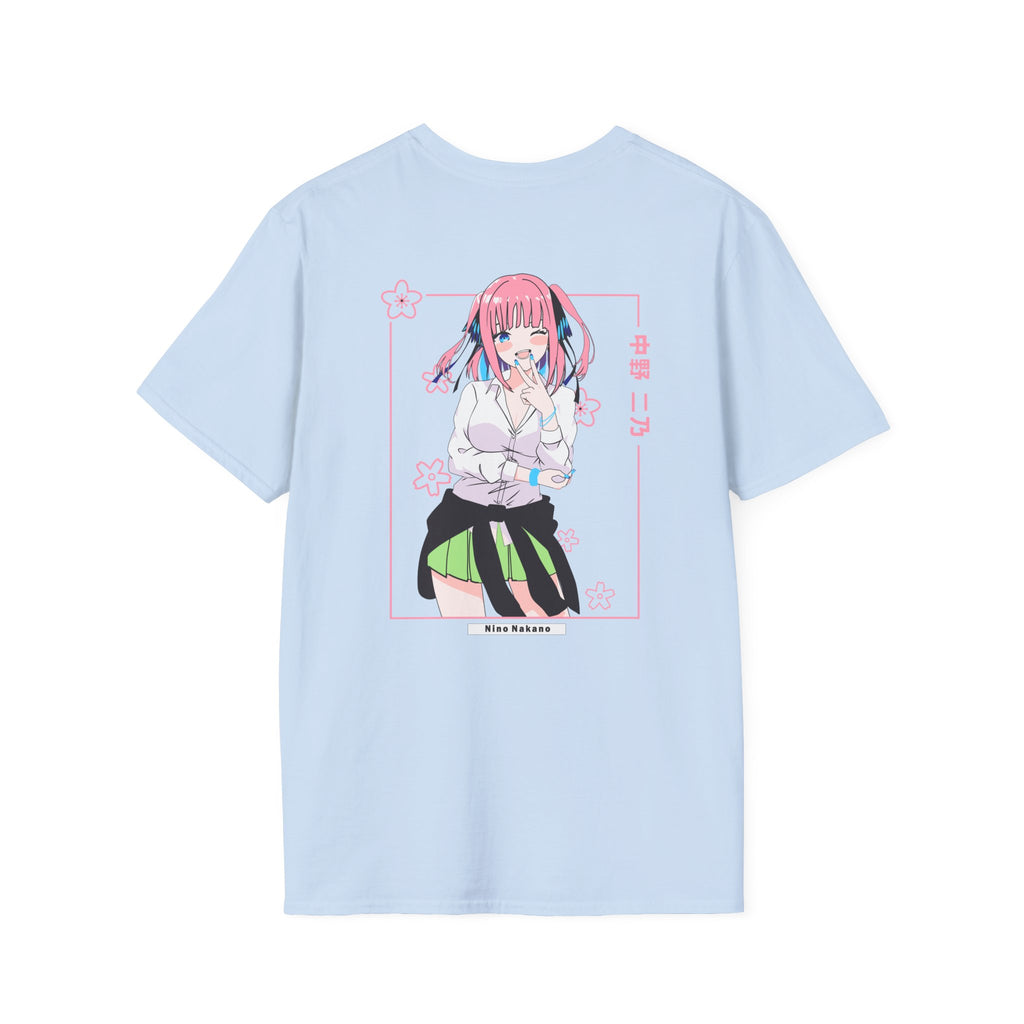 Anime Character T-Shirt — Cute Pink-Haired Schoolgirl Design ("Miku Nakano")