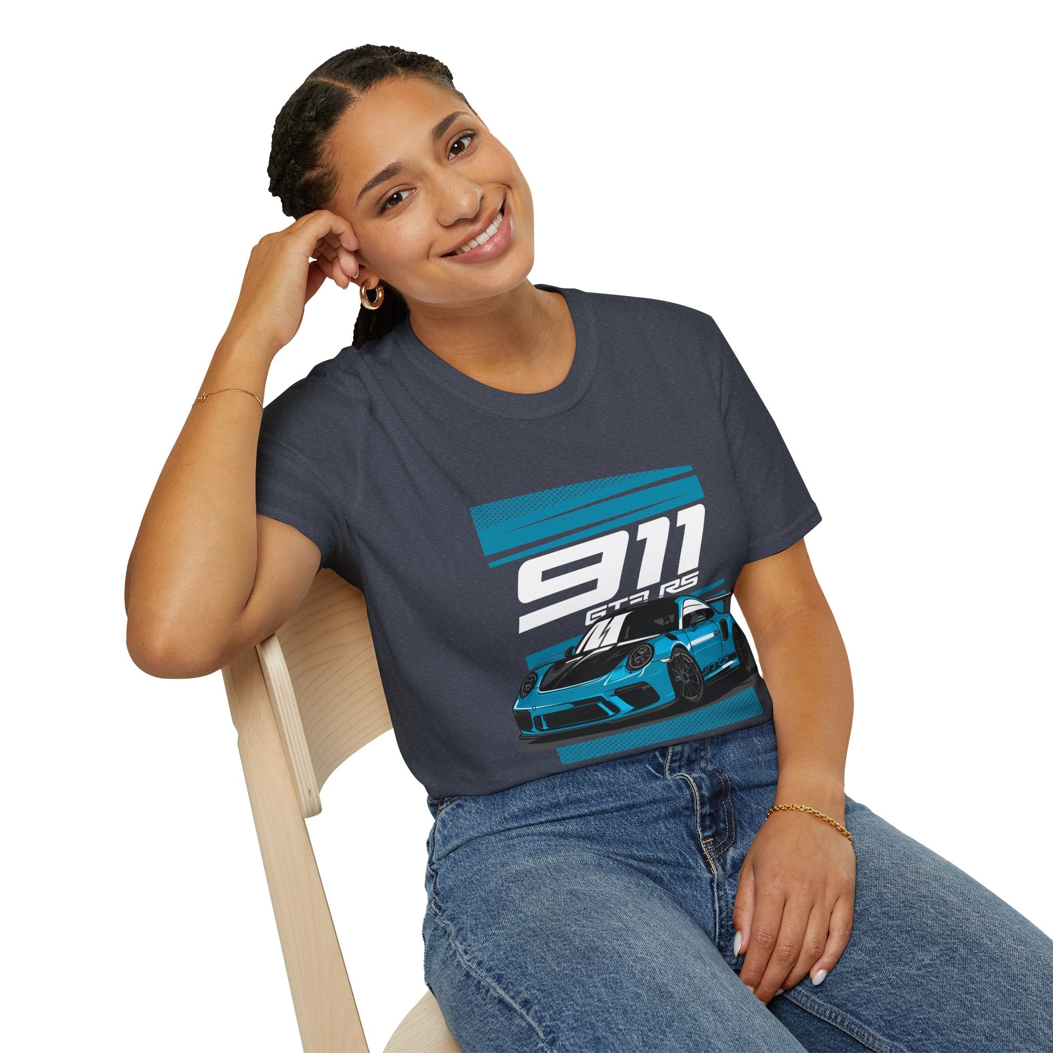 Porsche 911 GT3 RS Racing T-Shirt — Blue Track Car Graphic Tee