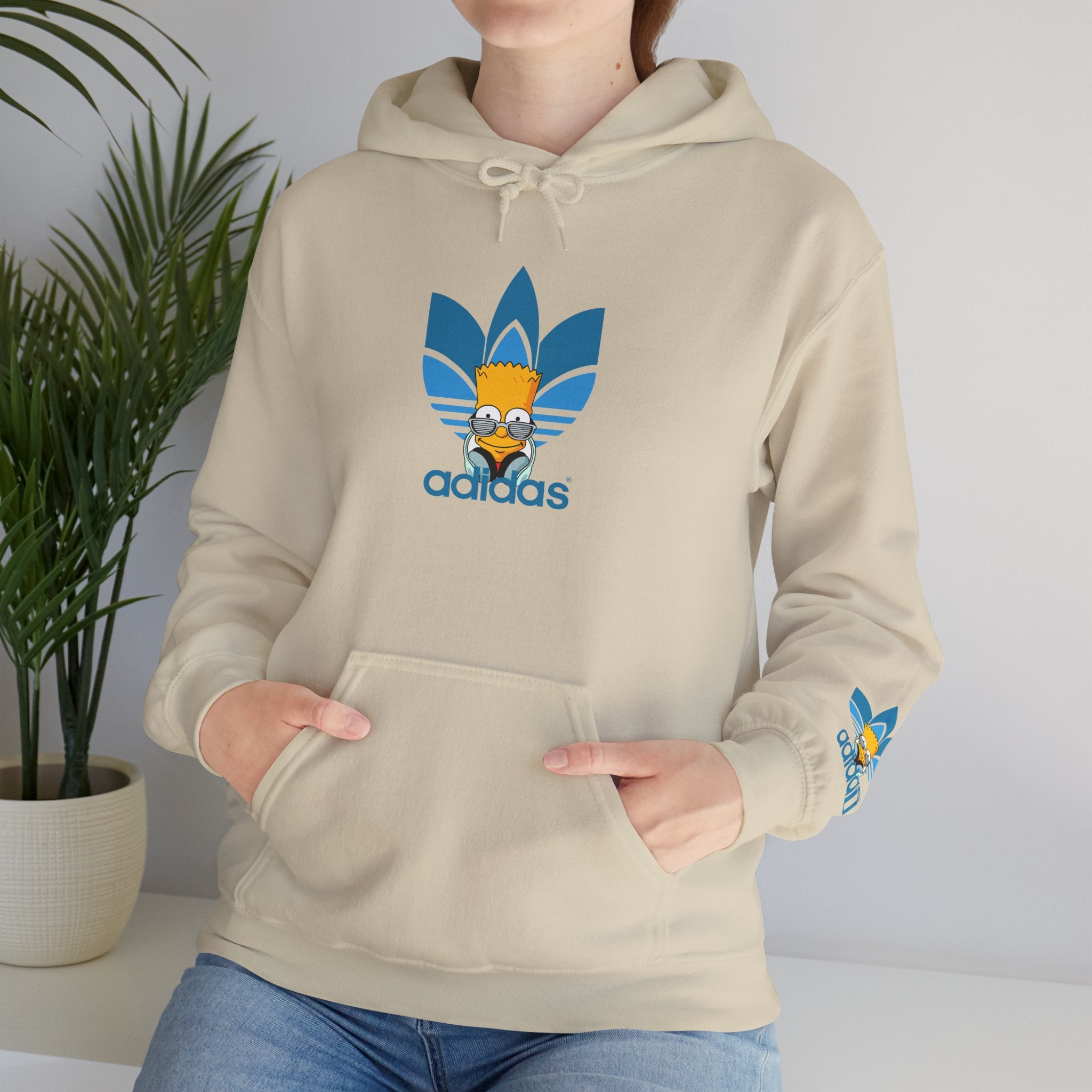 Hoodie — Retro Blue Trefoil Cartoon Logo Hoodie