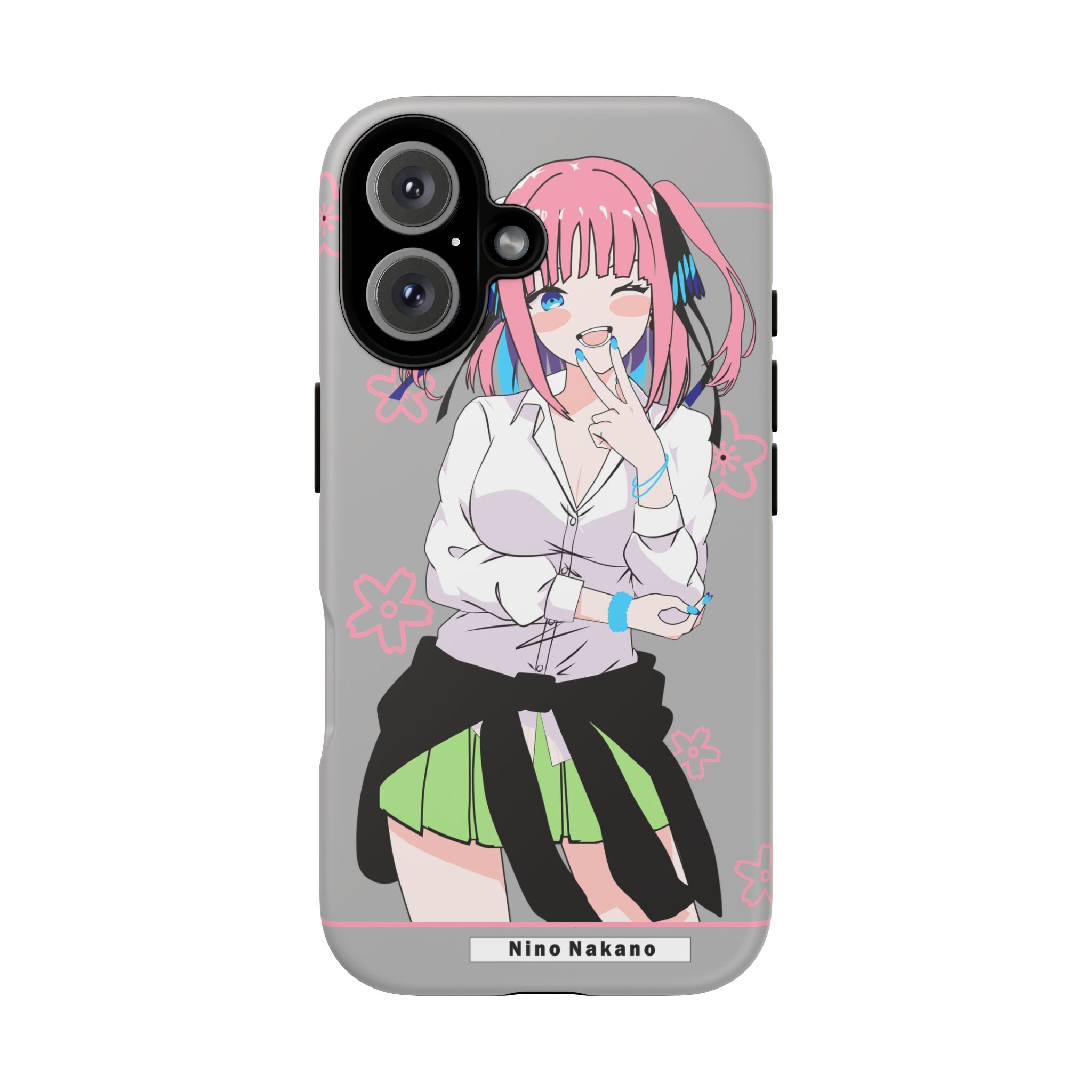 Anime Girl Phone Case — Pink Haired Schoolgirl "Nino Nakano" Cute Otaku Protective Case