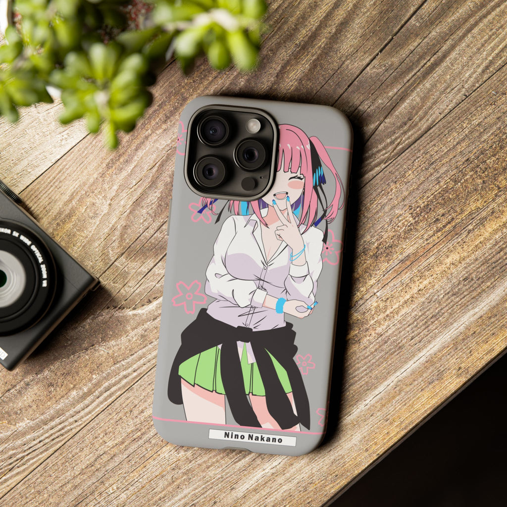 Anime Girl Phone Case — Pink Haired Schoolgirl "Nino Nakano" Cute Otaku Protective Case